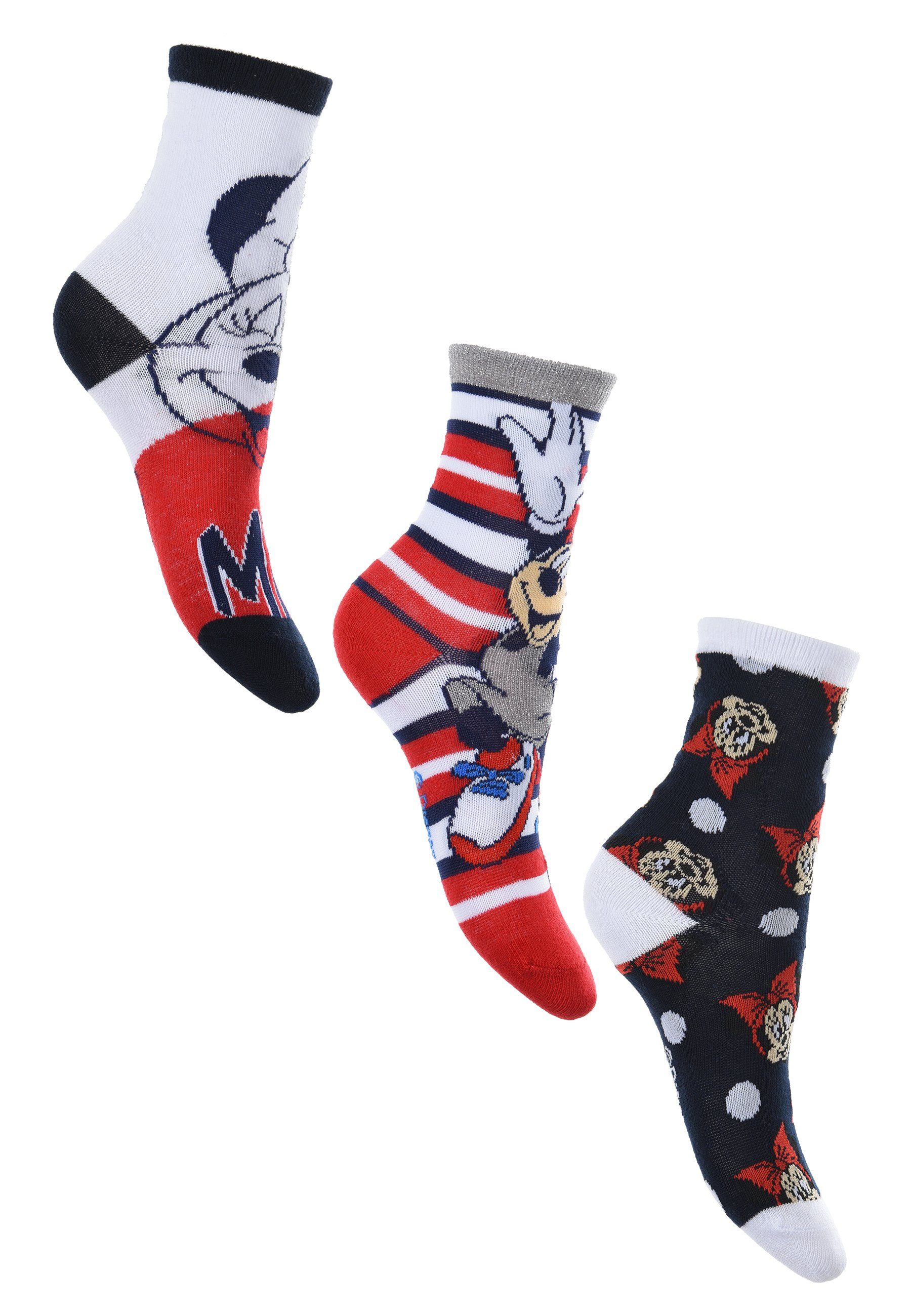 Disney (3-Paar) Mouse Kinder Socken Mädchen Strümpfe Minnie Paket Socken