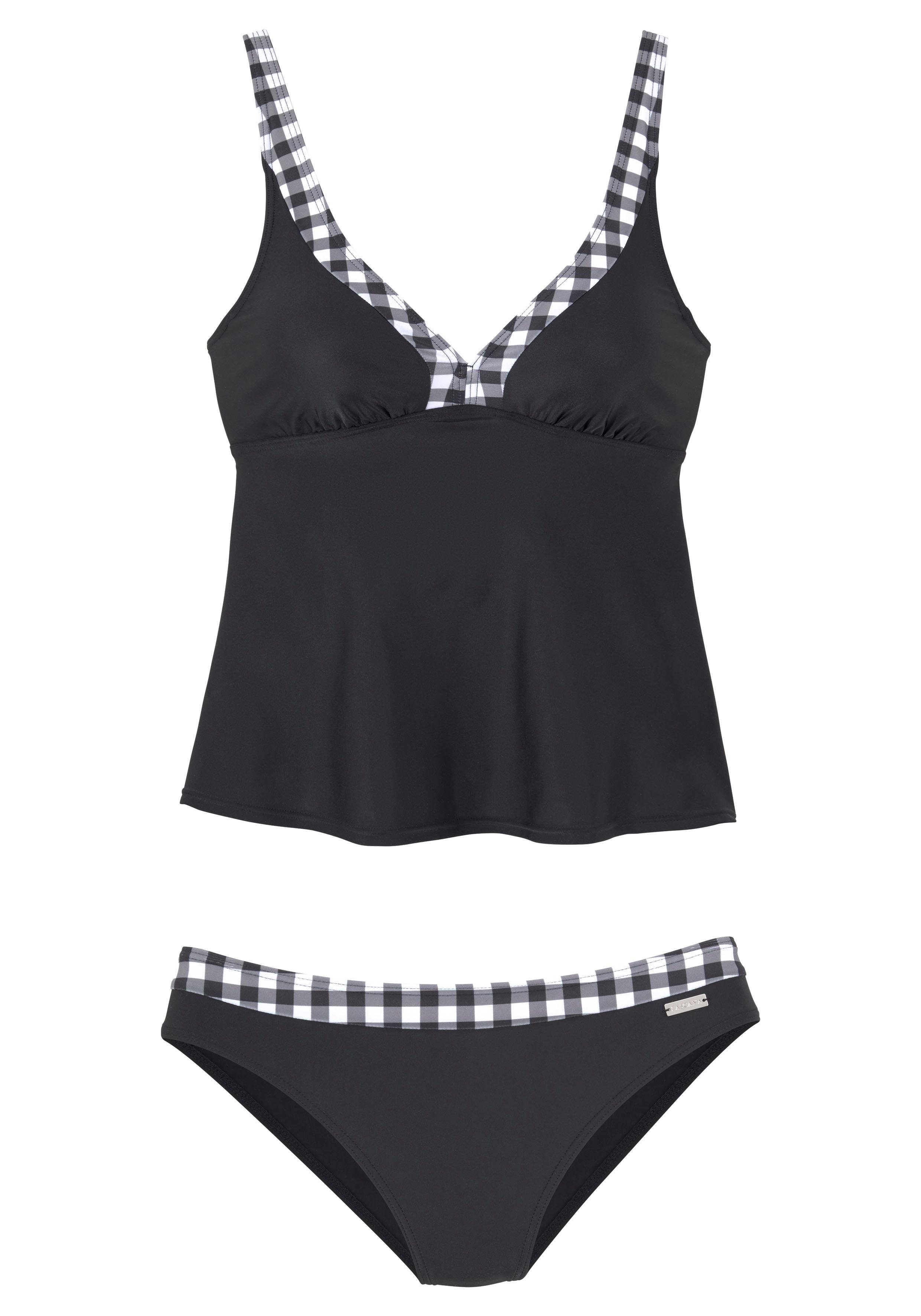 LASCANA Bügel-Tankini mit Karo-Kontrastdetails an Hose günstig online kaufen