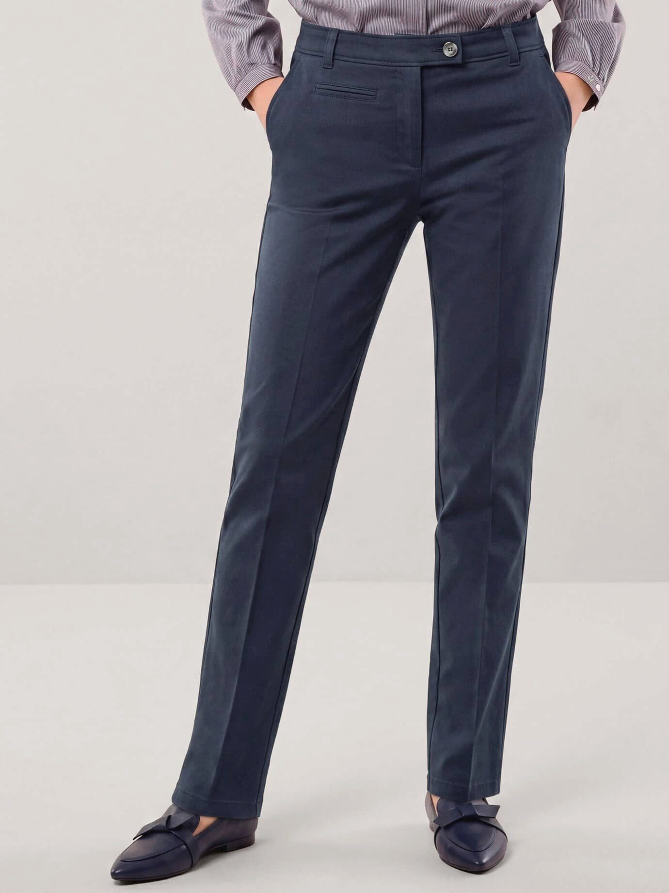 Walbusch Chinohose Damen Extraglatt Baumwollchino Regular fit, bügelfrei
