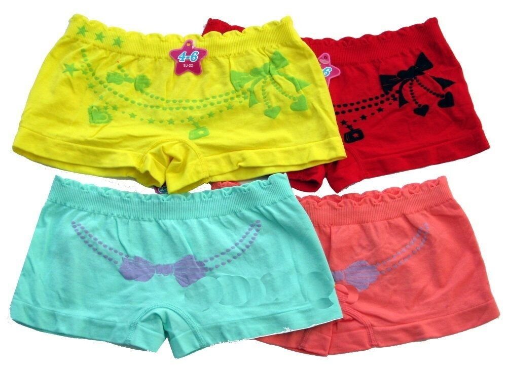 Girls Fashion Boxershorts 4 St. Panty Unterhosen, Slips, MP22