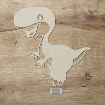 Namofactur LED Dekolicht Dino - Schlaflicht mit Dinosaurier Motiv für Kleinkinder - Wand Lampe, Ohne Zugschalter/Stern, LED fest integriert, warmweiß, Wanddekoobjekt Kinderzimmer Leuchte batteriebetrieben