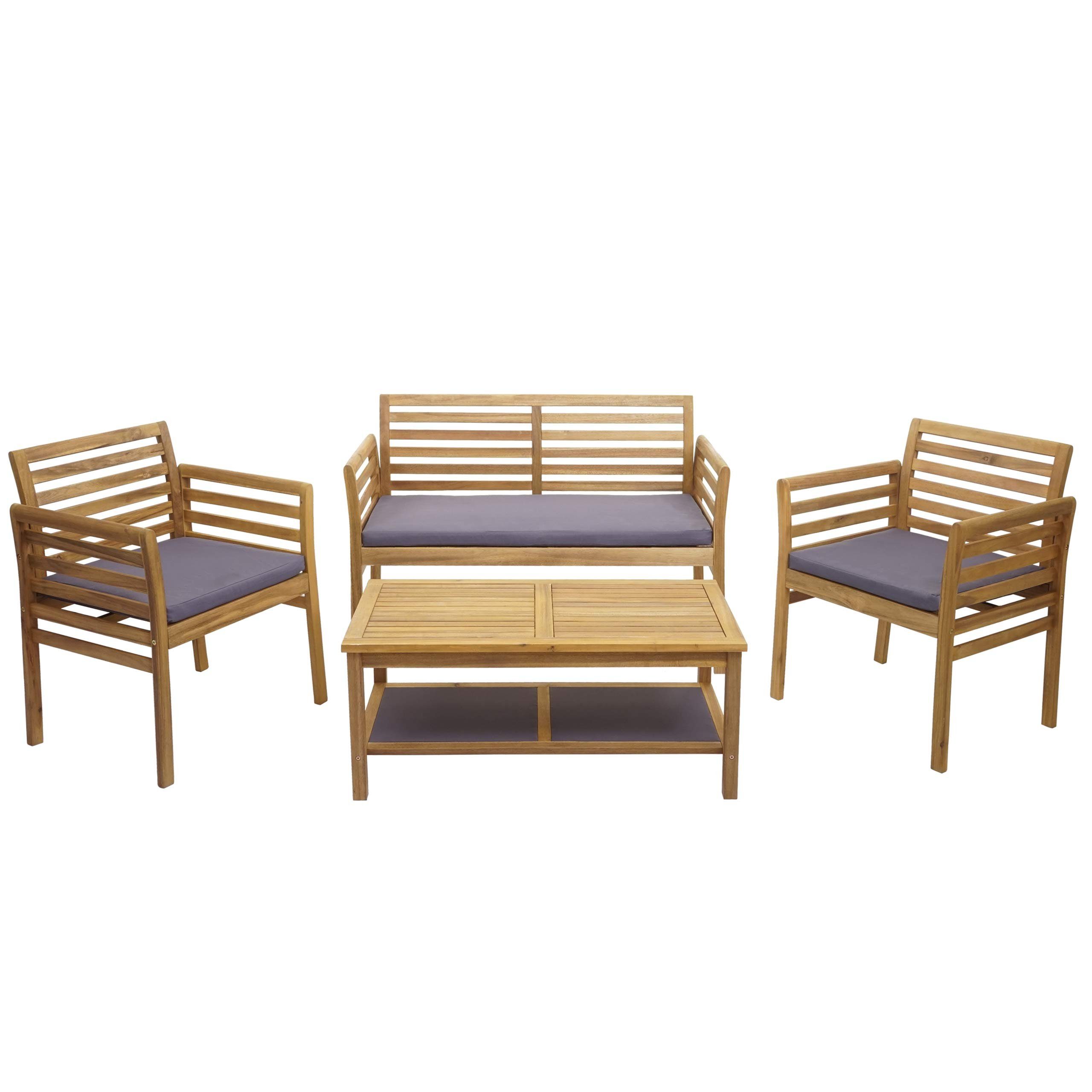 MCW Balkonset MCW-E99b, (4-tlg), Max. Belastbarkeit pro Sitzplatz: 120kg, Sitzbezug mit Reißverschluss