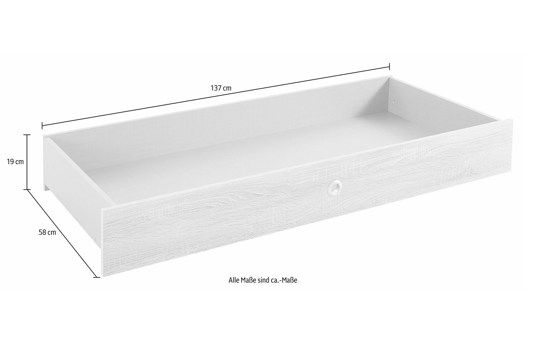 Wimex Bettschubkasten Easy Beds (2-er Set, mit Rollen, mit Einlassgriffen, 1 St., 2er-Set Bettschubladen, passend für Bettgestell der Serie Easy), 2er-Set 137x58x19cm graphit mit Rollen