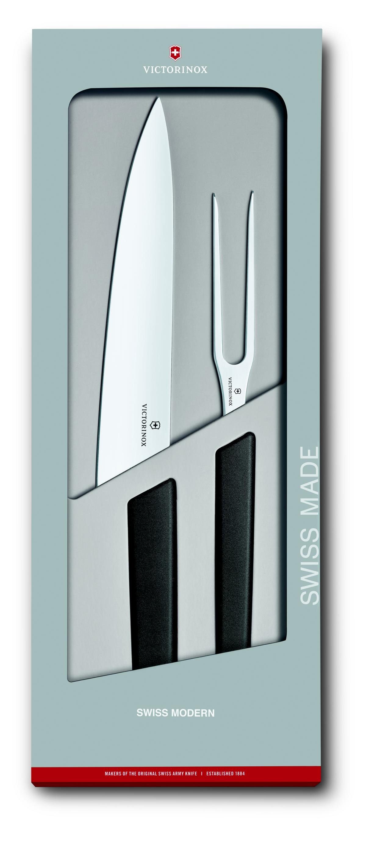 Taschenmesser schwarz Modern Victorinox Swiss Tranchier-Set, 2-teilig,