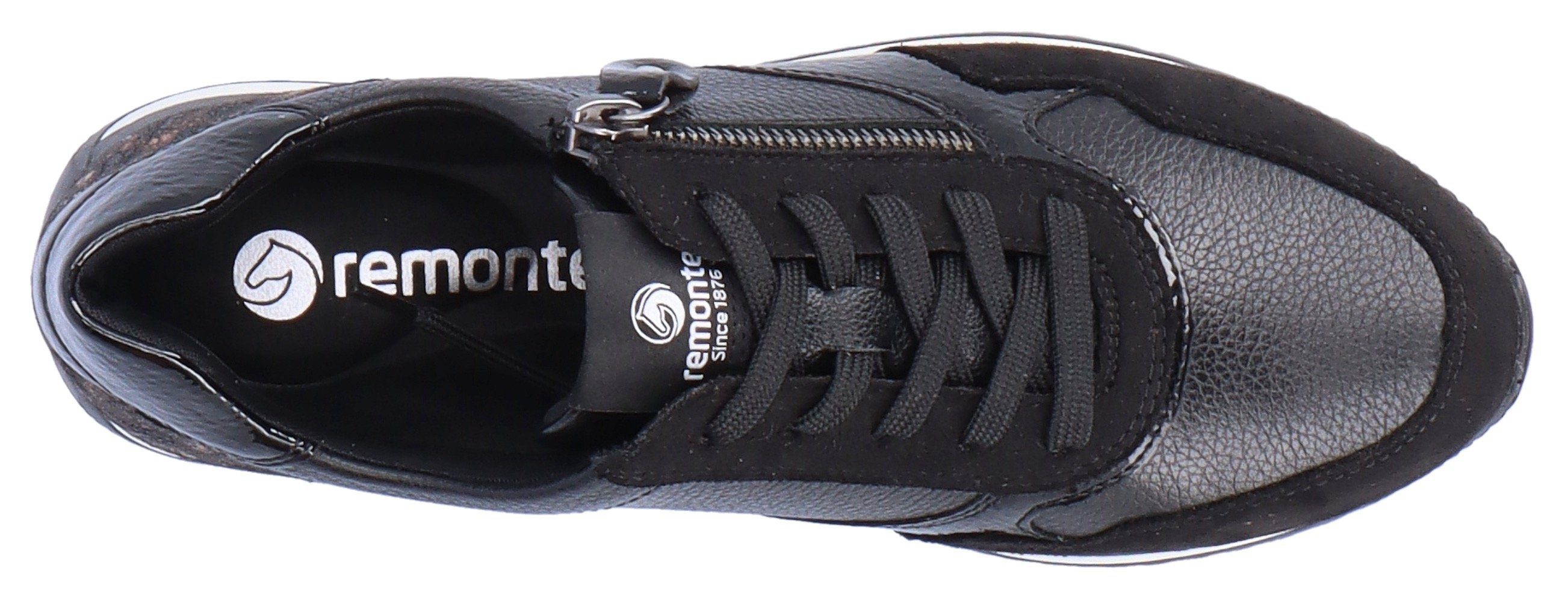 Remonte Sneaker praktischem Wechselfußbett mit (01) schwarz