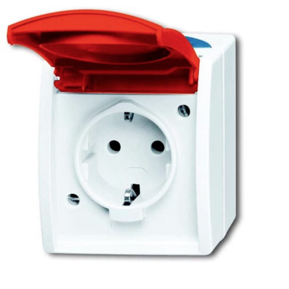 ABB Steckdose ABB 2CKA002083A0825 Schutzkontakt-Steckdose IP44 Rot, Rubin-Rot