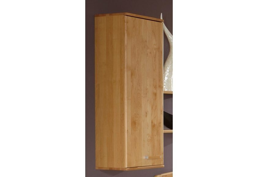 WIEMANN Hängeschrank Lausanne, Wandschrank, Wandregal, teilmassiv Erle (40 x 123 x 30 cm (B/H/T), MADE IN GERMANY) Front aus Massivholz, Türanschlag links
