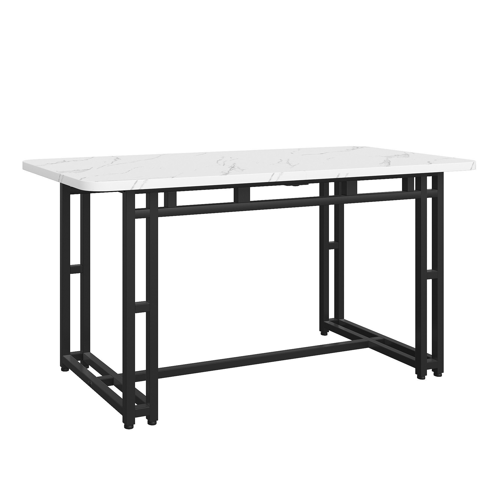BBWL Esstisch 120x70 cm mit Metallbeinen, rechteckiger Küchentisch (mit MDF-Tischplatte, leichter Luxusstil für Esszimmer & Wohnzimmer, stilvolles Design) – Bild 2 von 5