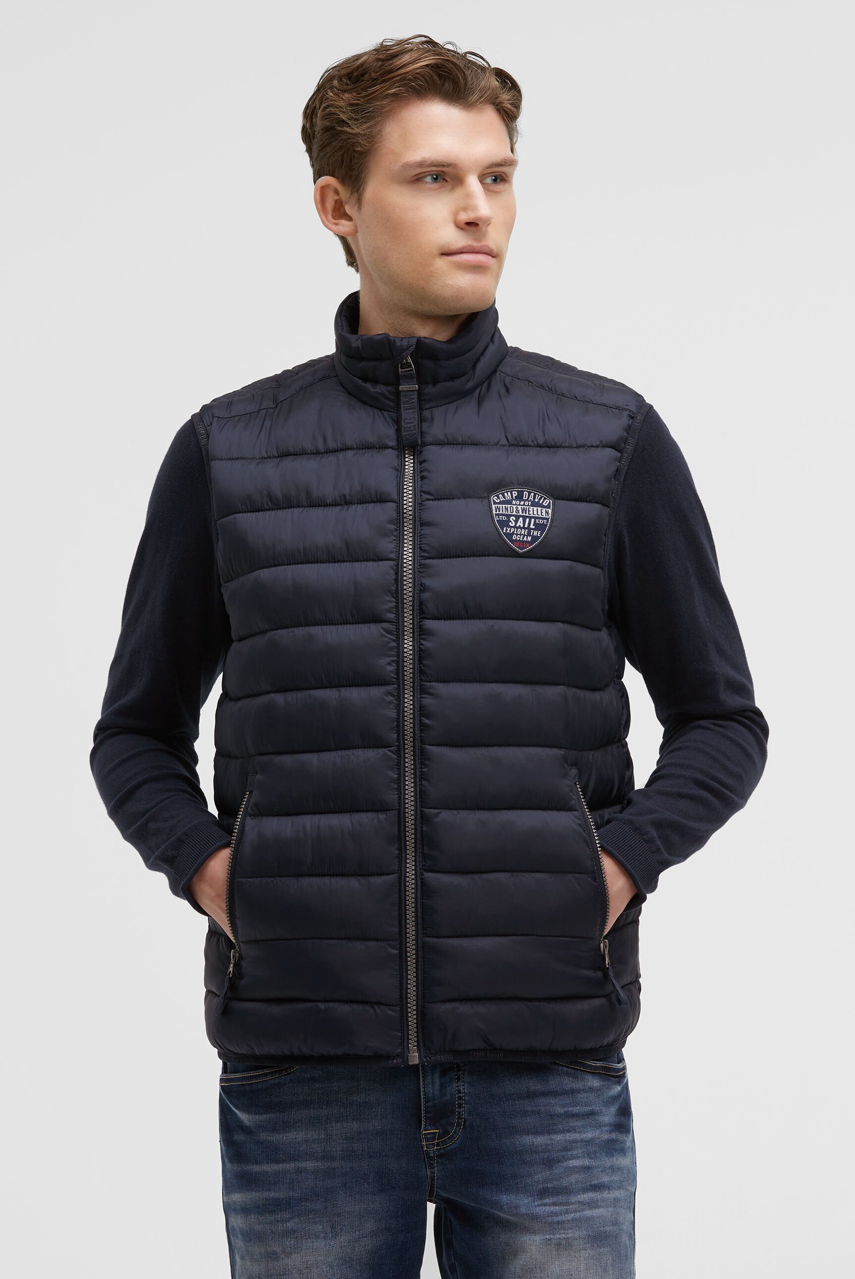 CAMP DAVID Steppweste mit elastischem Saumabschluss