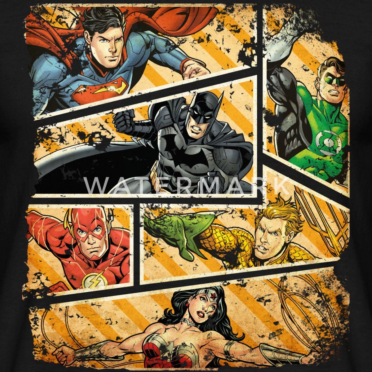 Spreadshirt T-Shirt DC Comics Justice League Vintage Helden Männer T-Shirt (1-tlg)