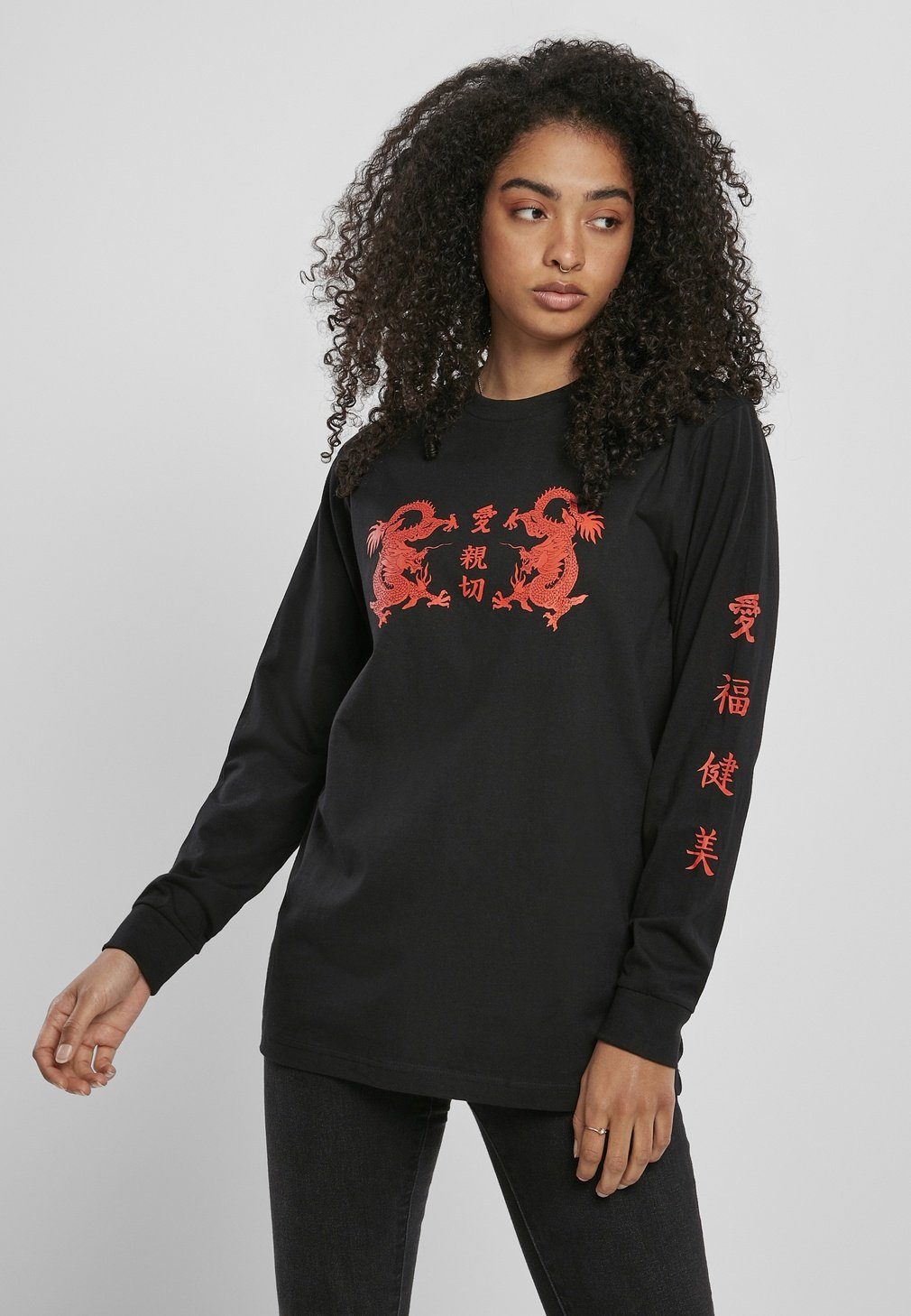 MisterTee Longsleeve "MisterTee Damen Ladies Chinese Letters Longsleeve", ( günstig online kaufen