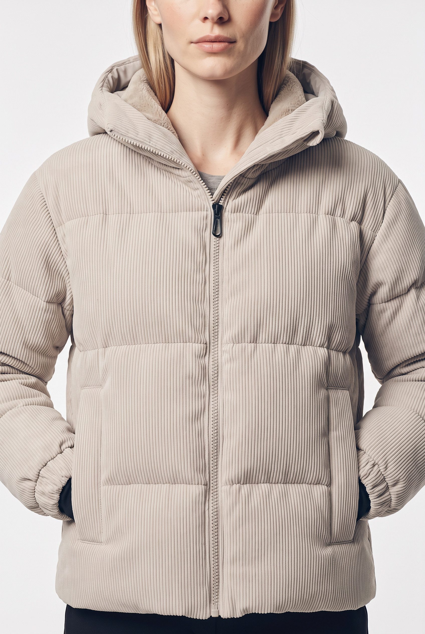 CMP Cordjacke WOMAN JACKET FIX HOOD WITH INNER GAITER Lässiger, weiterer Schnitt