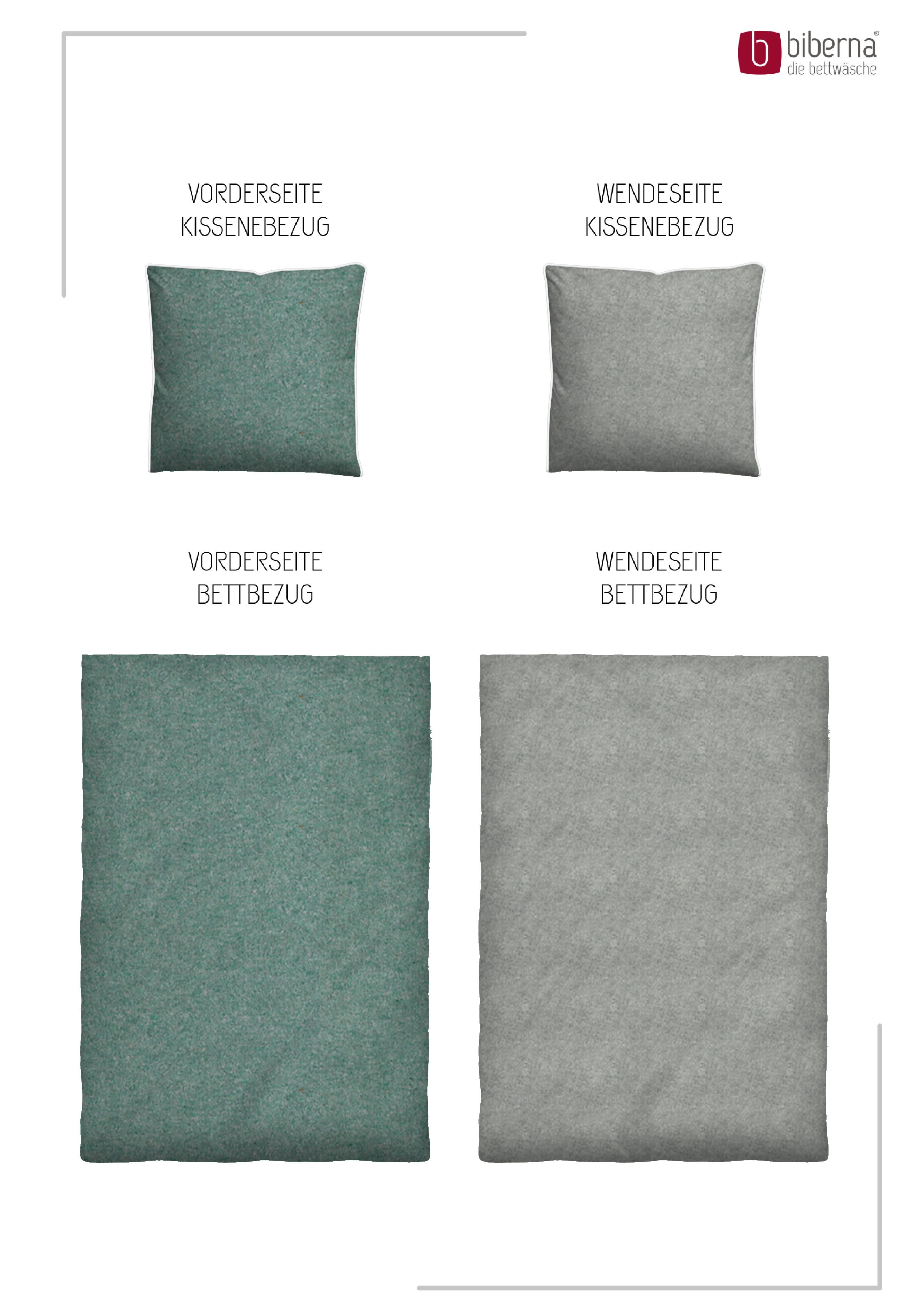 Biberna Wendebettwäsche 0840500 HERMAL Premium Biber Melange-Flanell Bettwäsche 100% Baumwolle, Flanell, 2 teilig, Biber, wärmend & weich, Reißverschluss, ab Gr – Bild 3 von 5