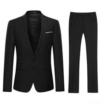 Allthemen Anzug (2 tlg, Sakko & Hose) 2 teiliger Herrenanzug im eleganten Look