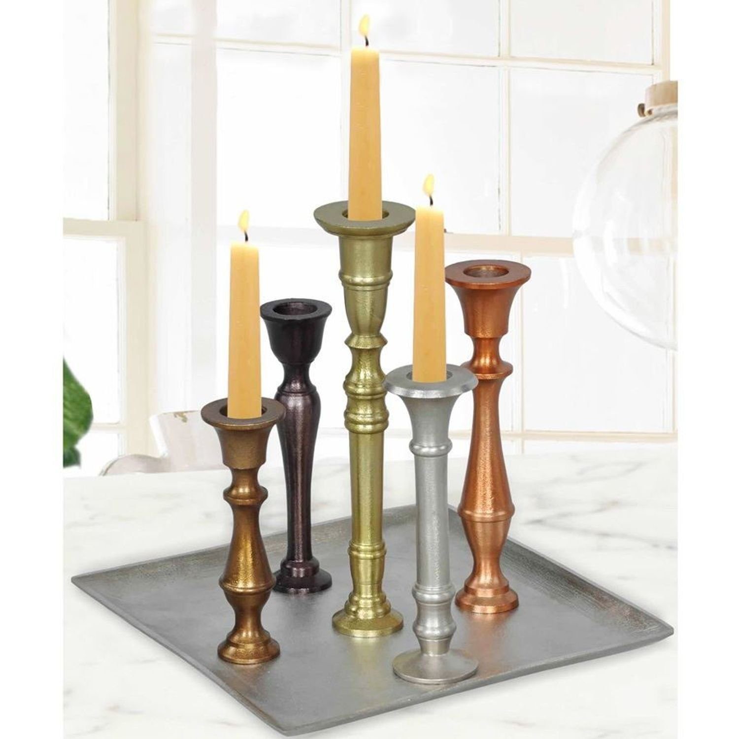 BURI Kerzenständer Kerzenleuchterplatte eckig Kerzenhalter Kerzenständer Kandelaber Tisch