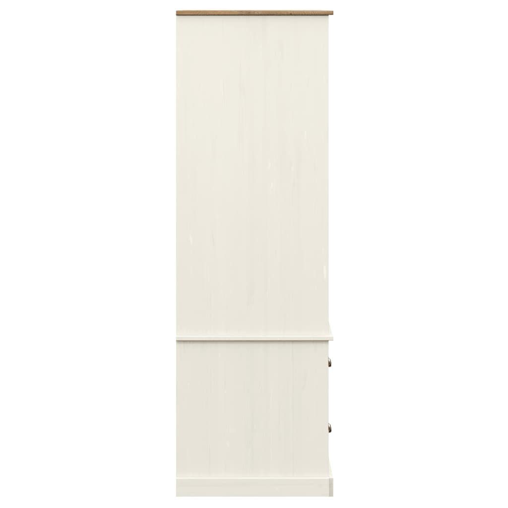(1-St) Kleiderschrank Weiß 90x55x176 VIGO Kleiderschrank Massivholz Kiefer vidaXL cm