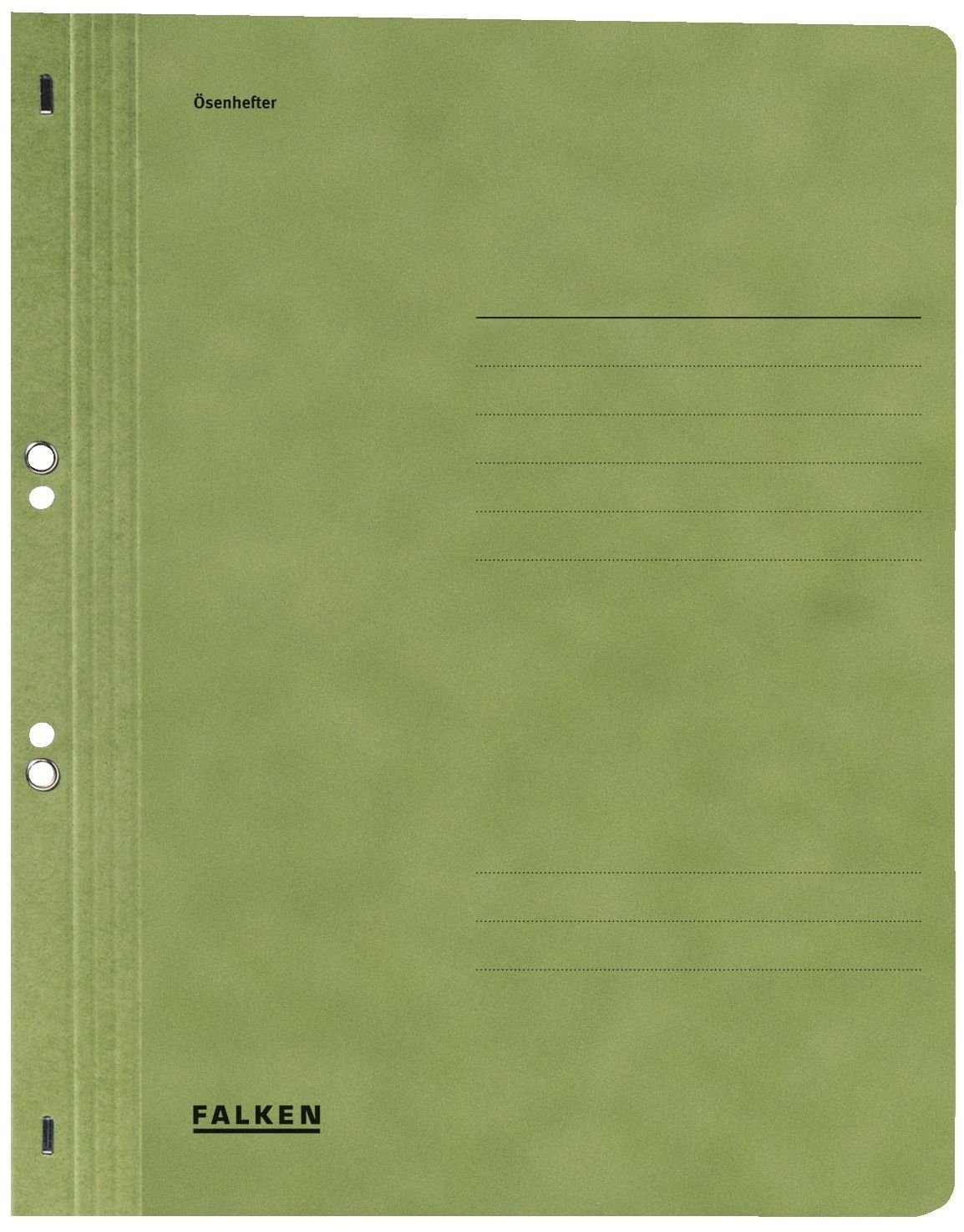 Falken Hefter Ösenhefter - A4 1/1 Vorderdeckel, grün, Manilakarton, 250 g/qm