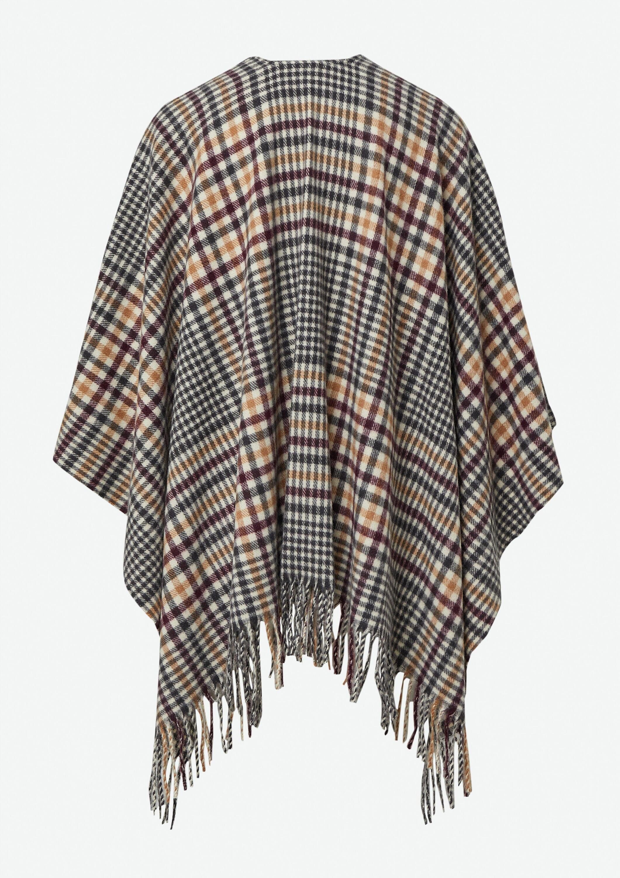 comma Poncho Indoor-Poncho Softer Poncho mit Fransen