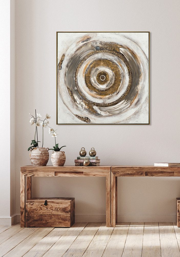 ArtUniverse Gemälde Goldene Meditation 102 x 102 cm, Abstrakt