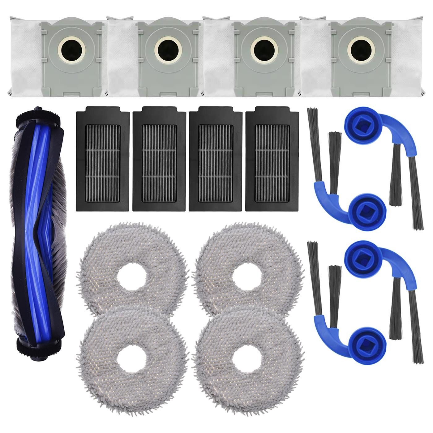 VERCO Reinigungsbürsten-Set Reinigungskit für Ecovacs, Deebot T30C, (17-tlg), Ersatz Teile Set Wartungskit Filter Seitenbürste Zubehör Bürste