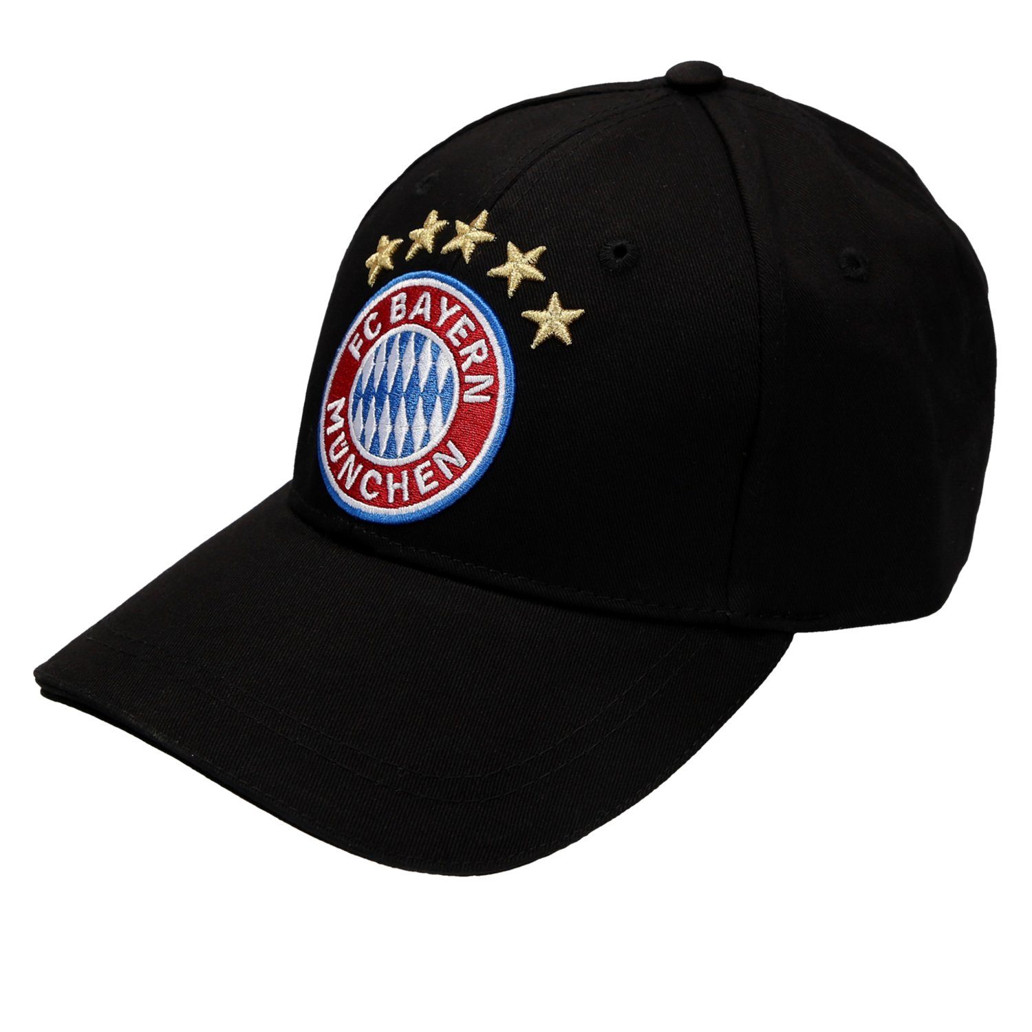 FC Bayern München Baseball Cap FC Bayern München Baseballcap 5 Sterne Logo schwarz
