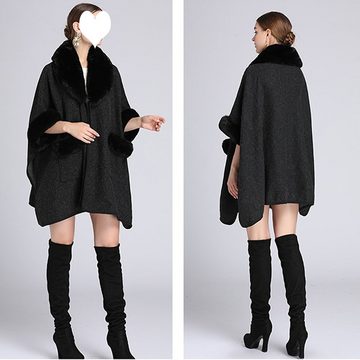 Dekorative Poncho Damen Poncho Cape Winter Warme Poncho Dicke Schal (1-St) Winterponcho, ein winterliches Geschenk für Ihre Freundinnen