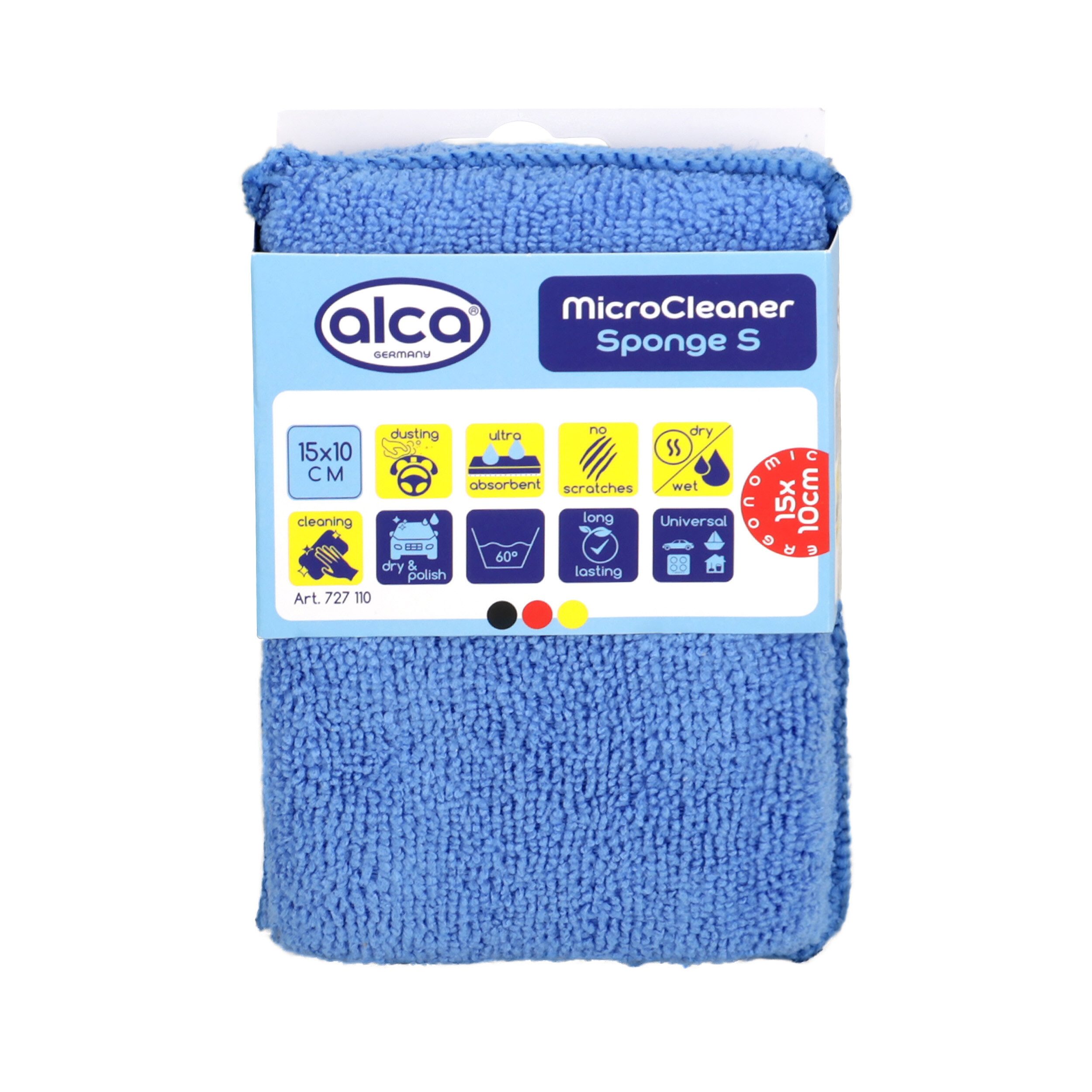 alca Reinigungsschwamm Mikrofaserschwamm 15x10x4,5 cm blau l gründlich effizient schonend