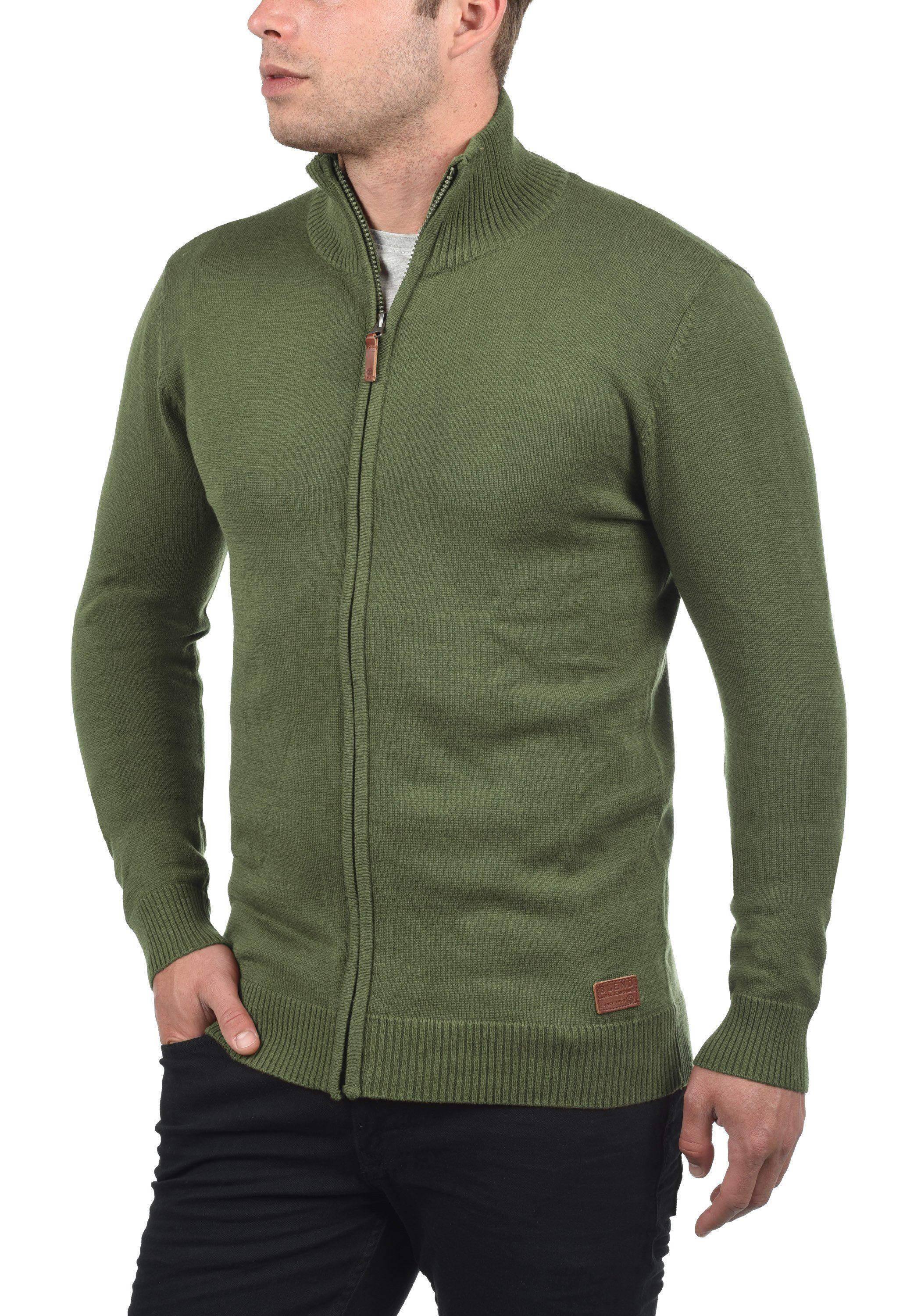 Blend Strickjacke BHNorman Bequeme Feinstrick-Jacke mit Stehkragen und elastischen Bündchen
