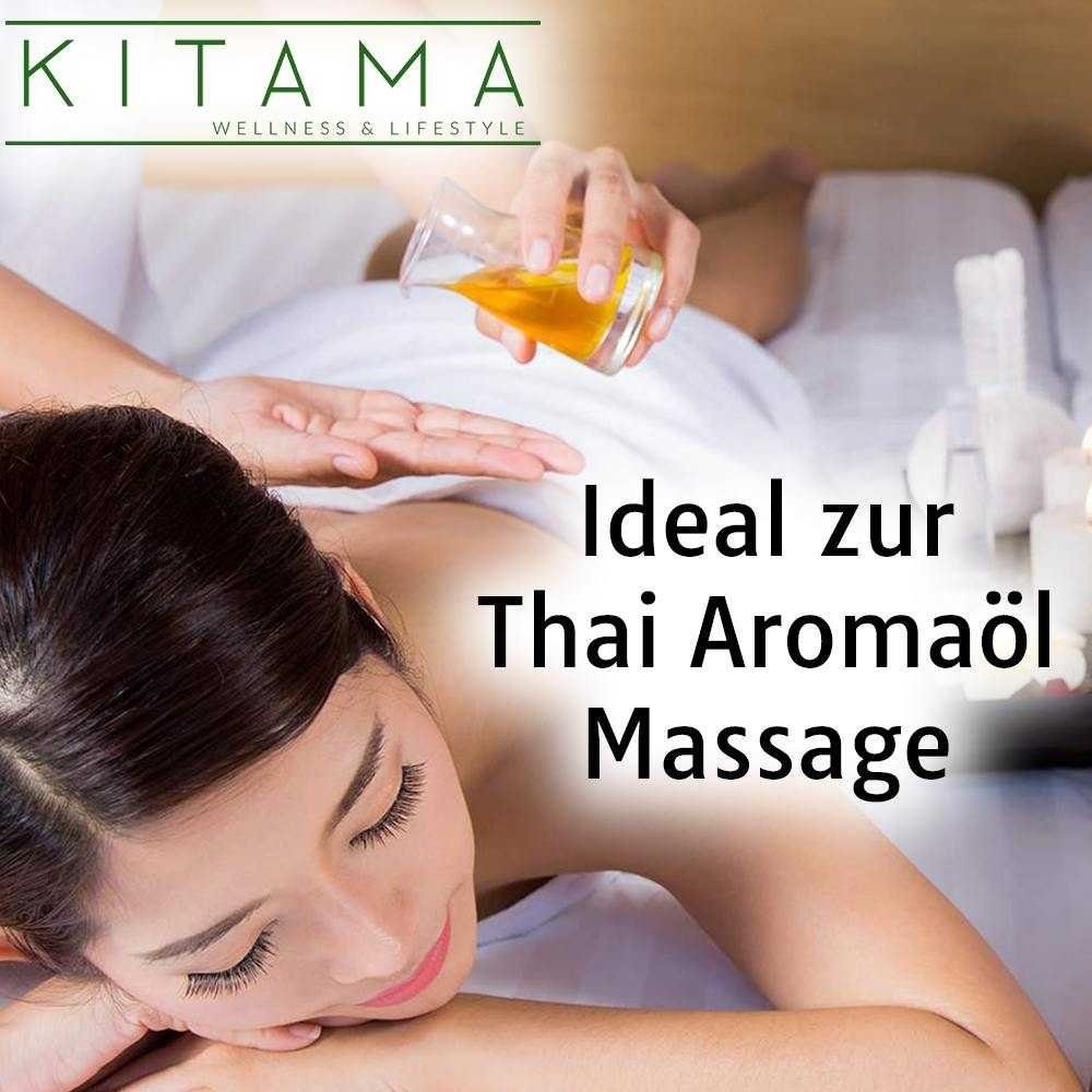 Kitama Massageöl mit Aroma Set, 6 Düfte: Jasmin Rose Orange Lavendel Kokos Zitronengras 6 x 250ml