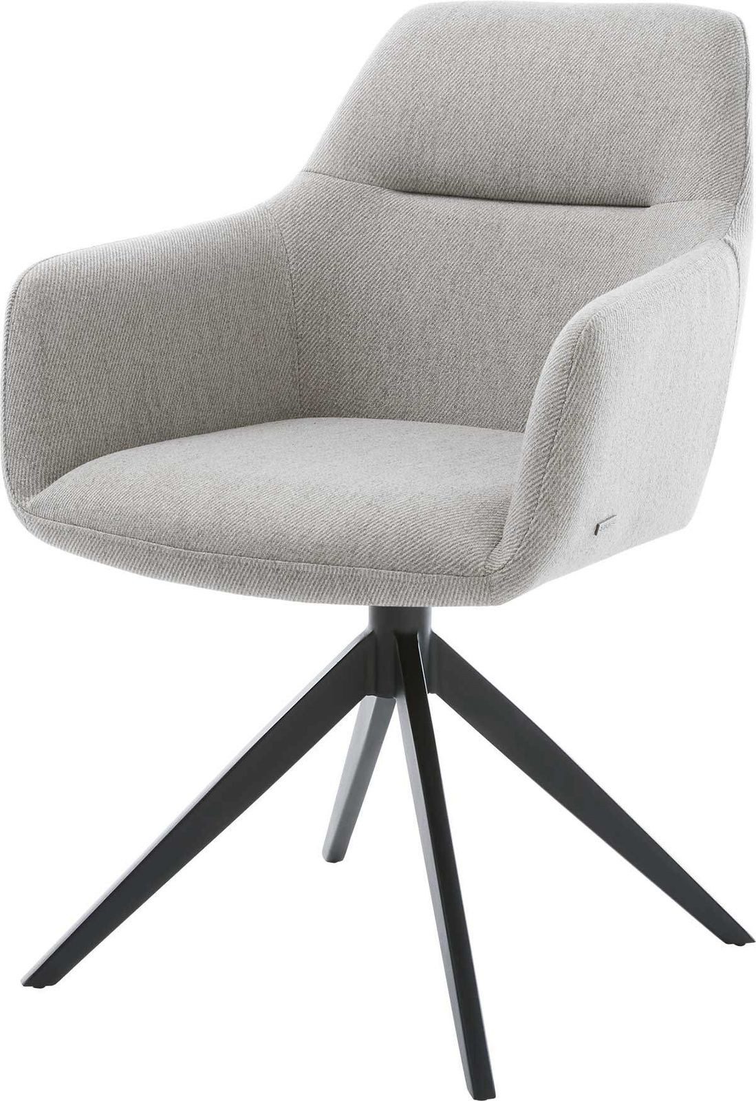 DELIFE Polsterstuhl Pejo-Flex, Kreuzgestell breit Schwarz Stripes Hellgrau 360° drehbar Wippfunktion