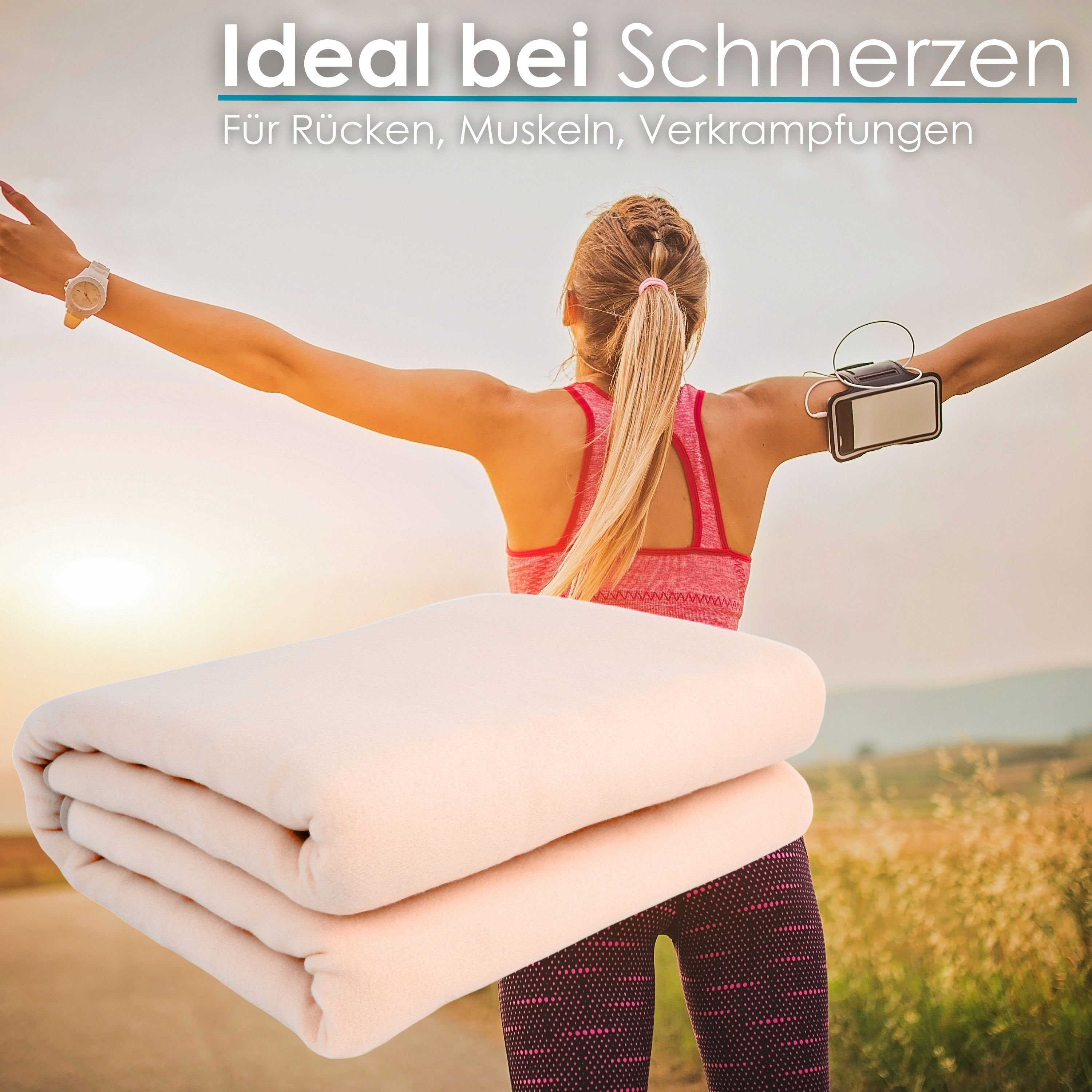 Zilan Heizdecke ZLN-4114, 10h Timer, 5 Temperaturstufen,Überhitzungsschutz,Waschbar bei 30°