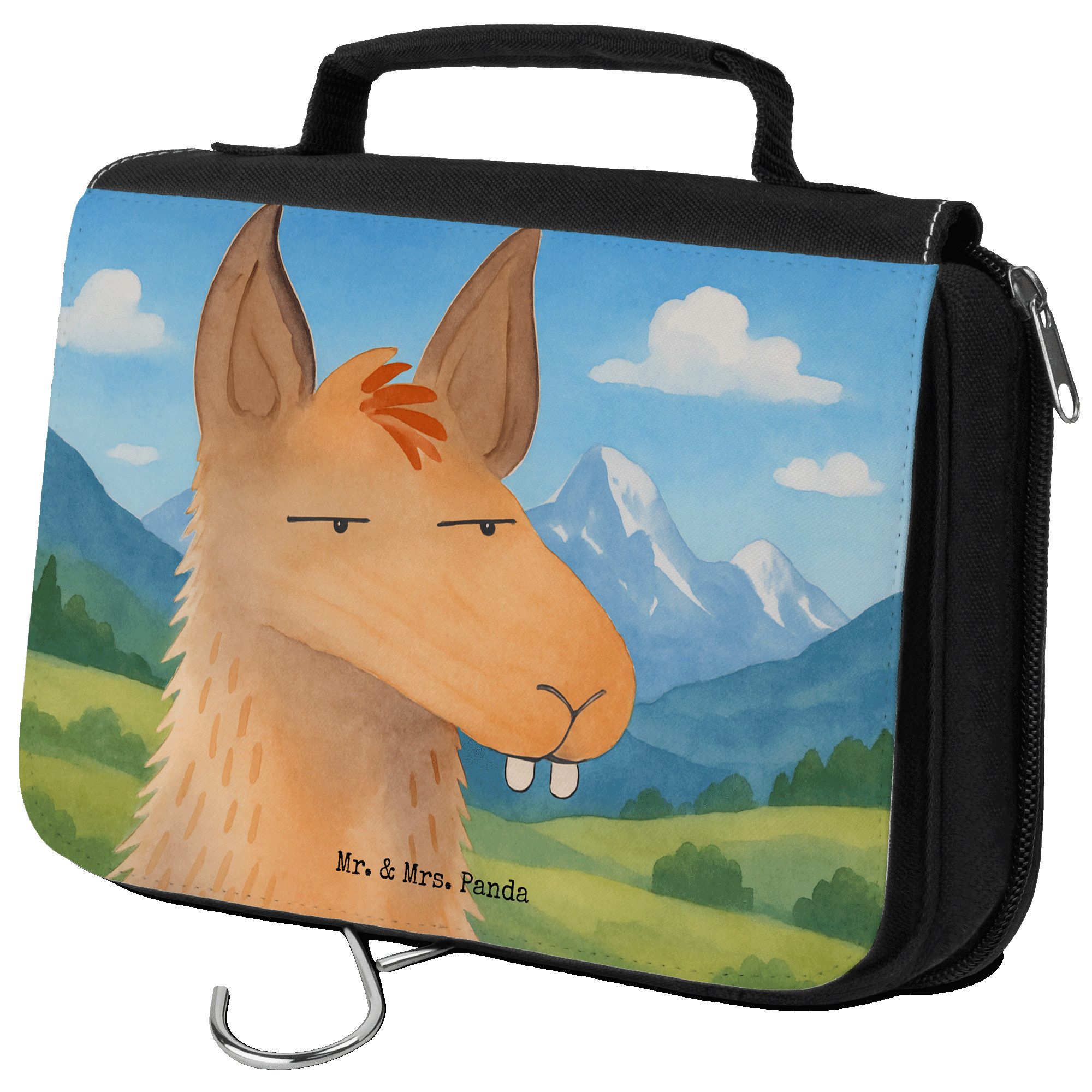 Mr. & Mrs. Panda Сумки для туалетного приладдя Lamakopf Genervt Design, Kosmetiktasche, Weiß, Lama, Schminktasche, P (Packung, 1-tlg)