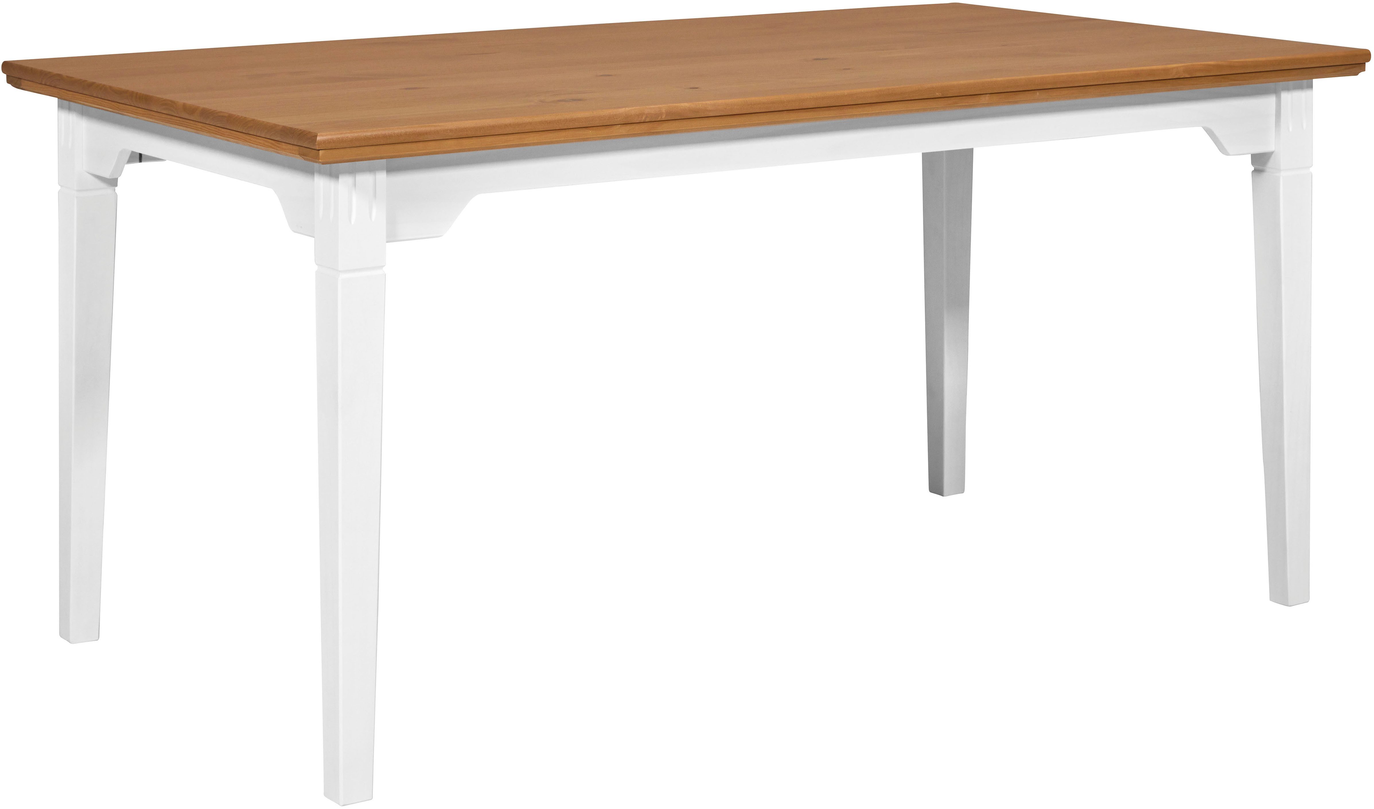 Inter Link Esstisch Halmaro aus massiver Kiefer, weiss/braun lackiert, 160 x 90 x 76,5 cm (1-St), Esszimmertisch im Landhausstil, in 2 Farbvarianten