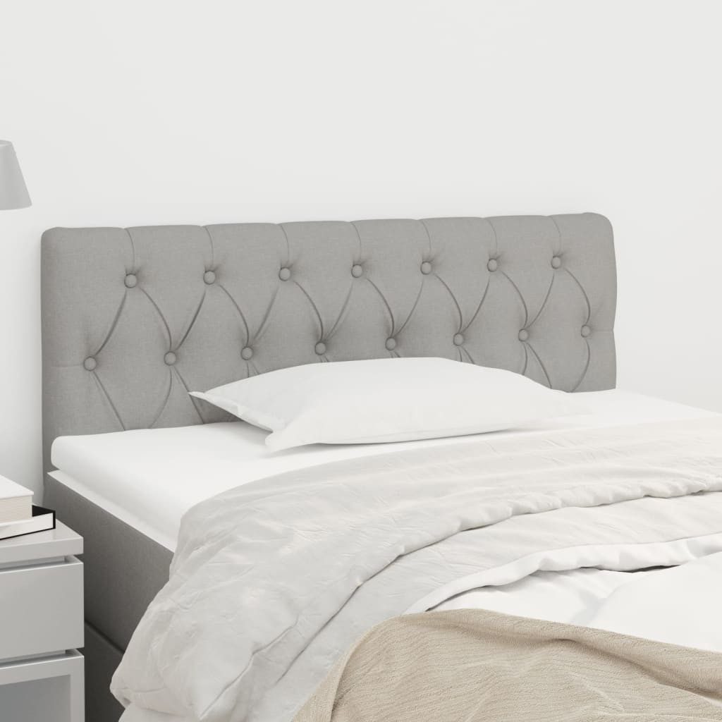 vidaXL Bett, Kopfteil Hellgrau 100x7x78/88 cm Stoff günstig online kaufen