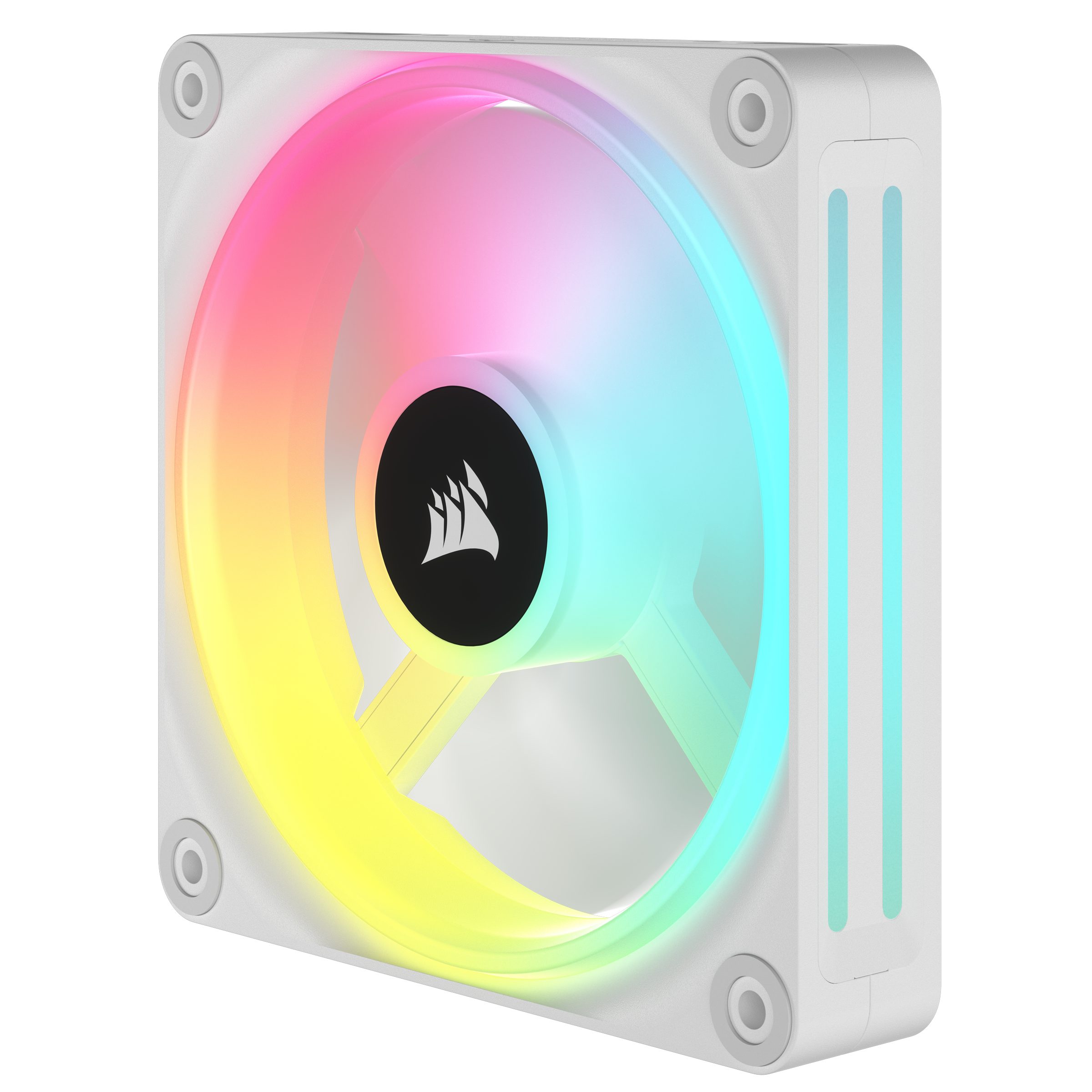 Corsair Gehäuselüfter iCUE LINK QX140 RGB Erweiterungskit – Weiß 140-mm-PWM-Lüfter, RGB-Lüfter