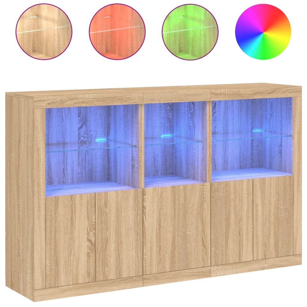 vidaXL Sideboard Sideboard mit LED-Leuchten Sonoma-Eiche günstig online kaufen