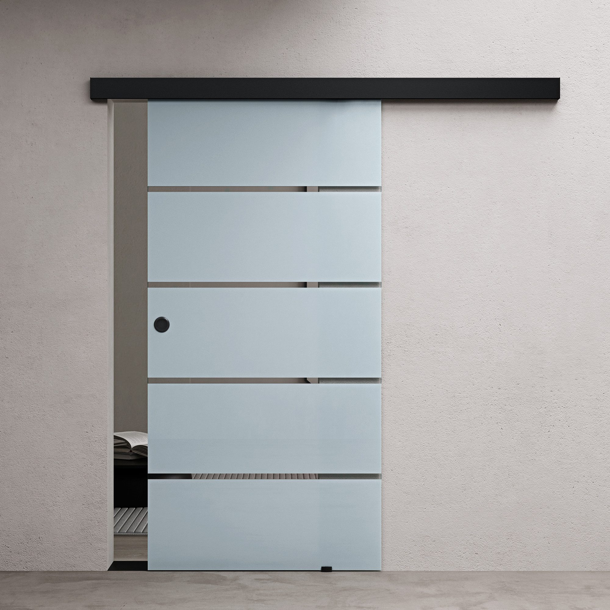 doporro Glasschiebetür Türen Schwarz Softclose-Automatik Schiebetür günstig online kaufen
