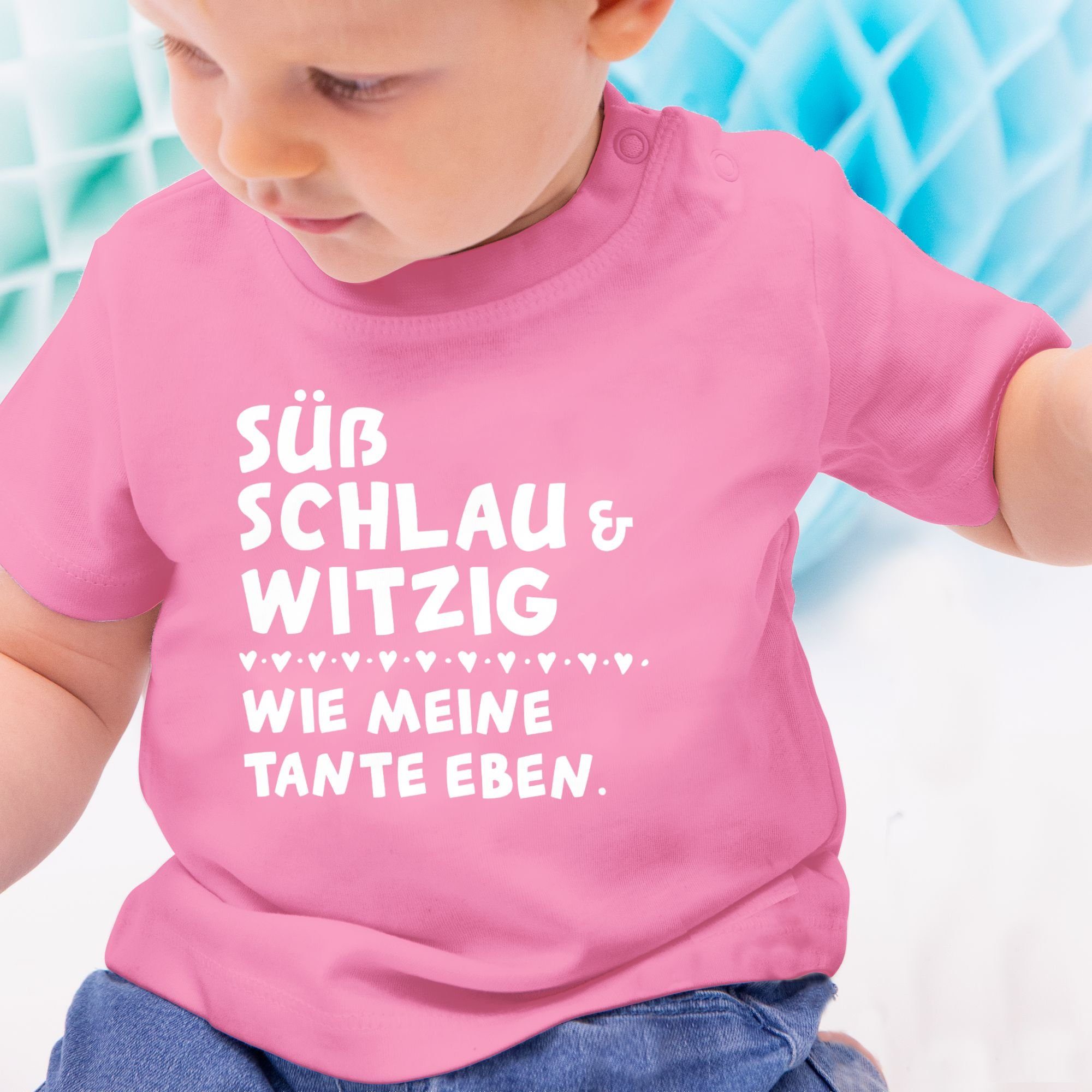 Shirtracer T-Shirt Süß schlau und Pink Baby Tante eben 2 meine - witzig wie Sprüche