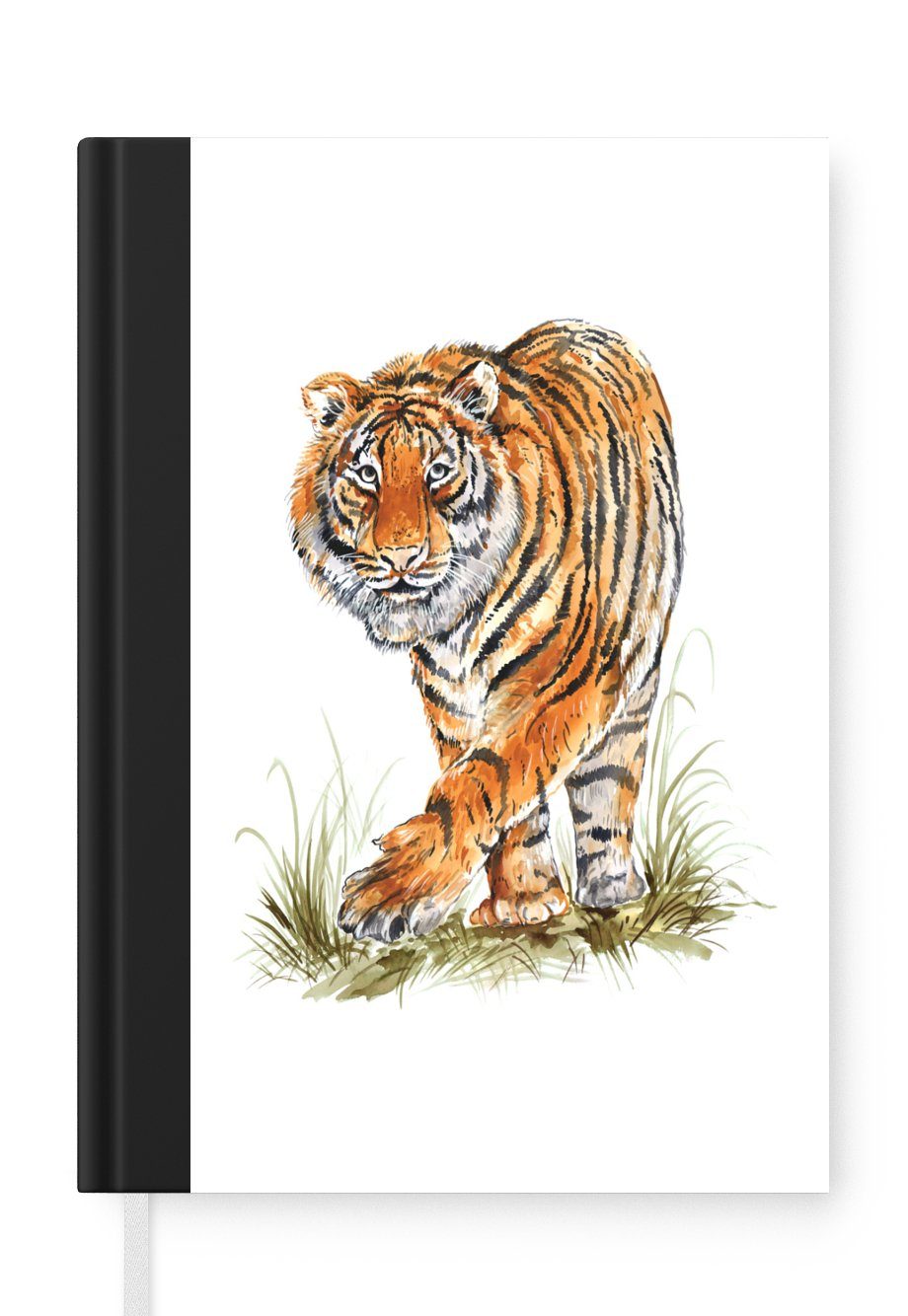 MuchoWow Notizbuch Tiger - Beine - Gras, Journal, Merkzettel, Tagebuch, Notizheft, A5, 98 Seiten, Haushaltsbuch