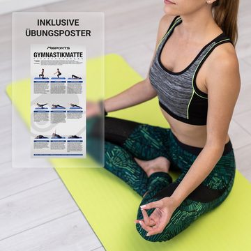 MSports® Gymnastikmatte Yogamatte - Fitnessmatte - extrem rutschfest (Yogamatte)