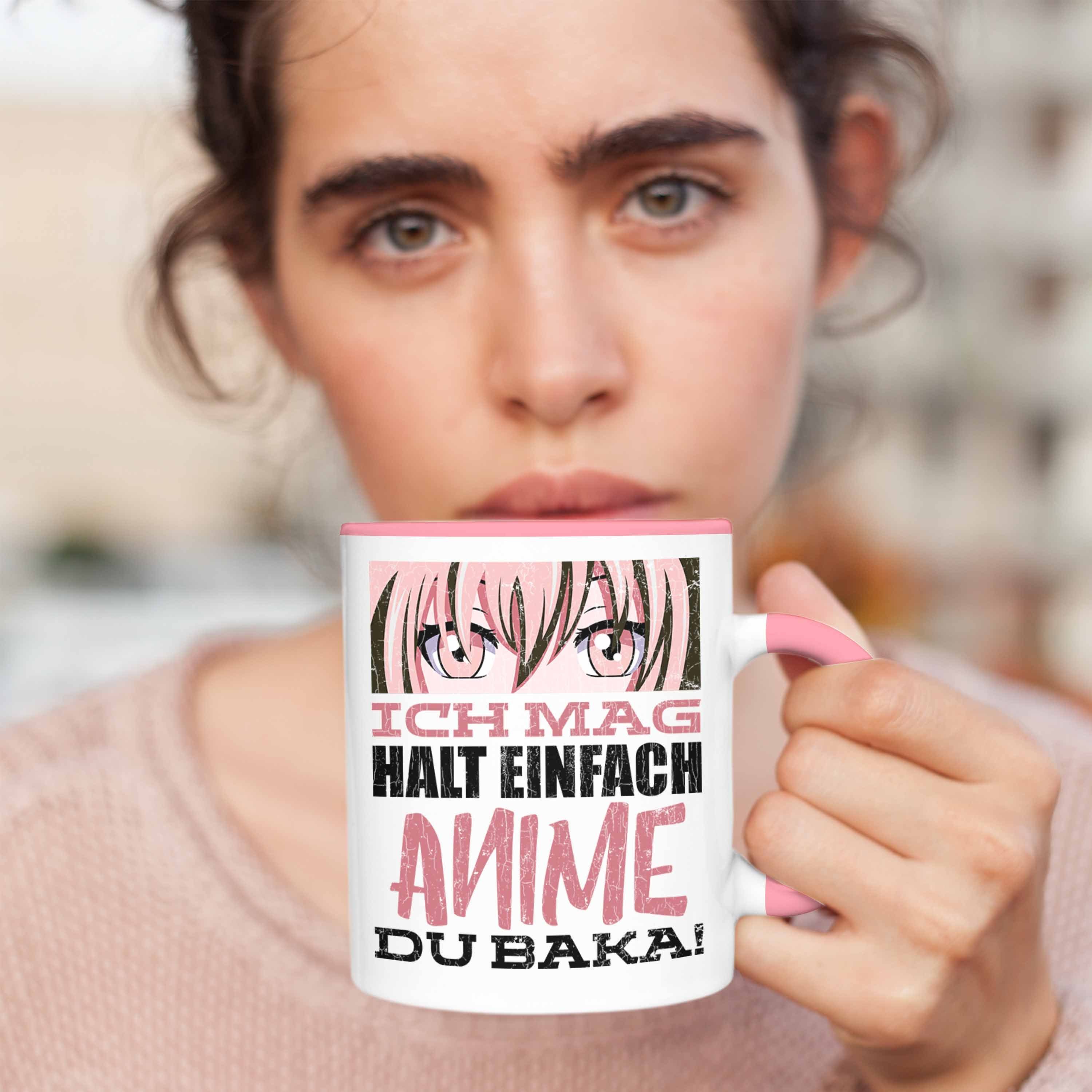 Spruch Trendation Du Kaffeetasse Deko Rosa Geschenke Anme Fan Geschenk Tasse Baka - Anime Tasse Trendation