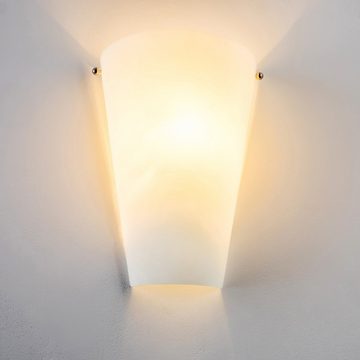 hofstein Wandleuchte »Varzo« moderne Wandlampe aus Metall/Glas in weiß, ohne Leuchtmittel, moderne Wandlampe mit Up & Down-Effekt, 1xE27, Innen mit Lichteffekt