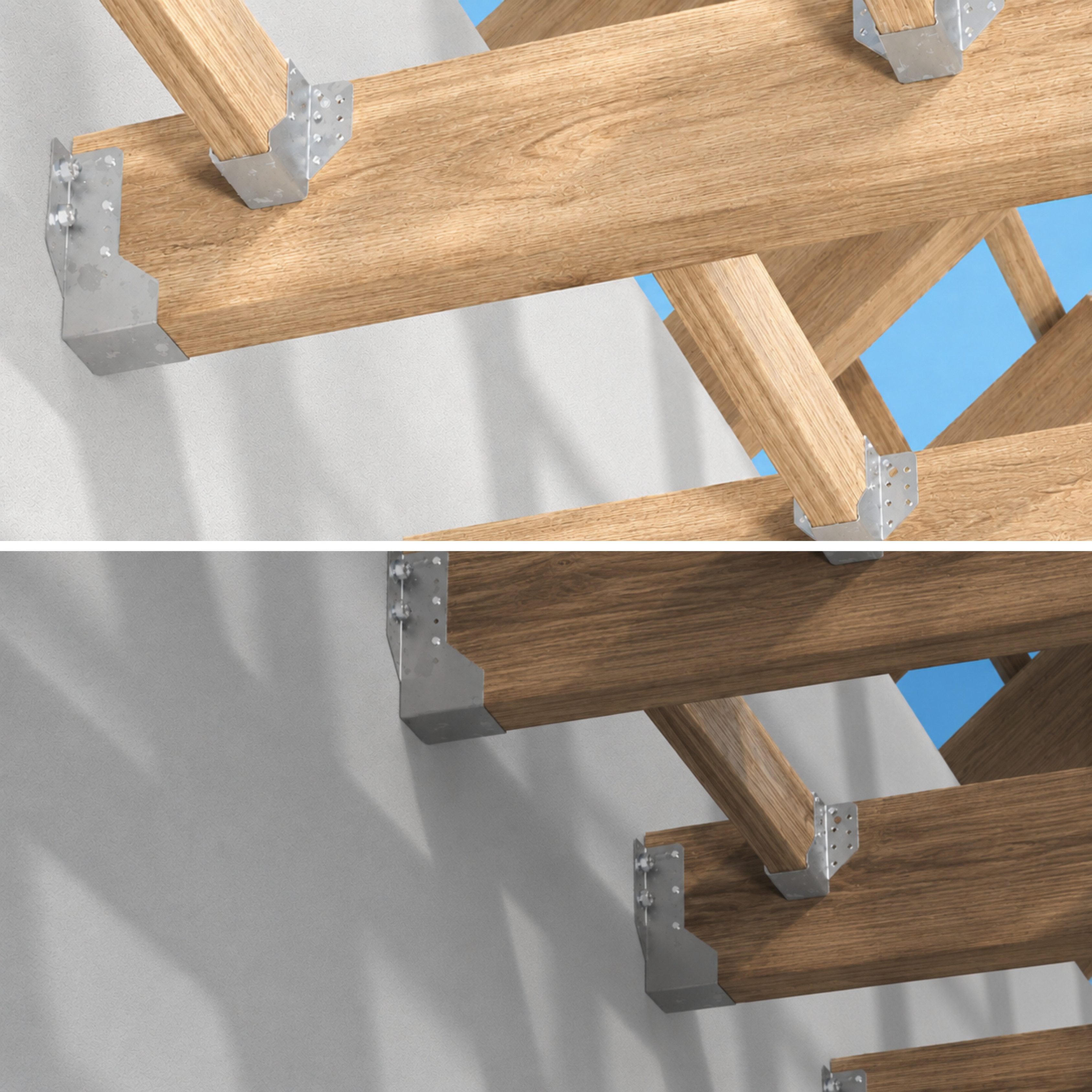 Torvon Balkenschuh 10 Stück Feuerverzinkt Balkenträger Holzverbinder für Carport, Pergola, LxB: 117.5x25 mm – Bild 4 von 5
