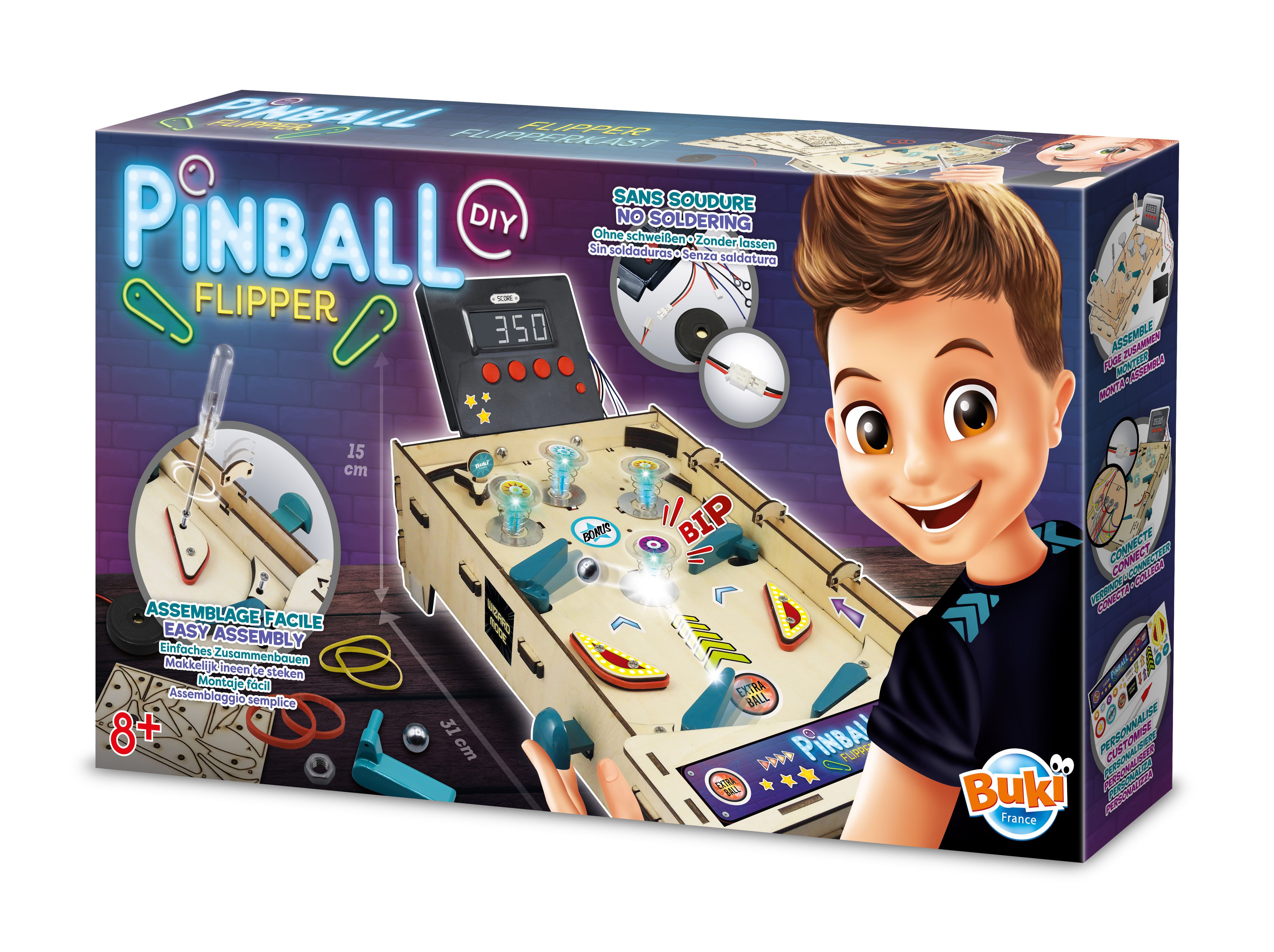 Buki France Experimentierkasten Flipper / Pinball Bausatz Technik, Kreativität und Spielspaß in einem, (1-tlg)
