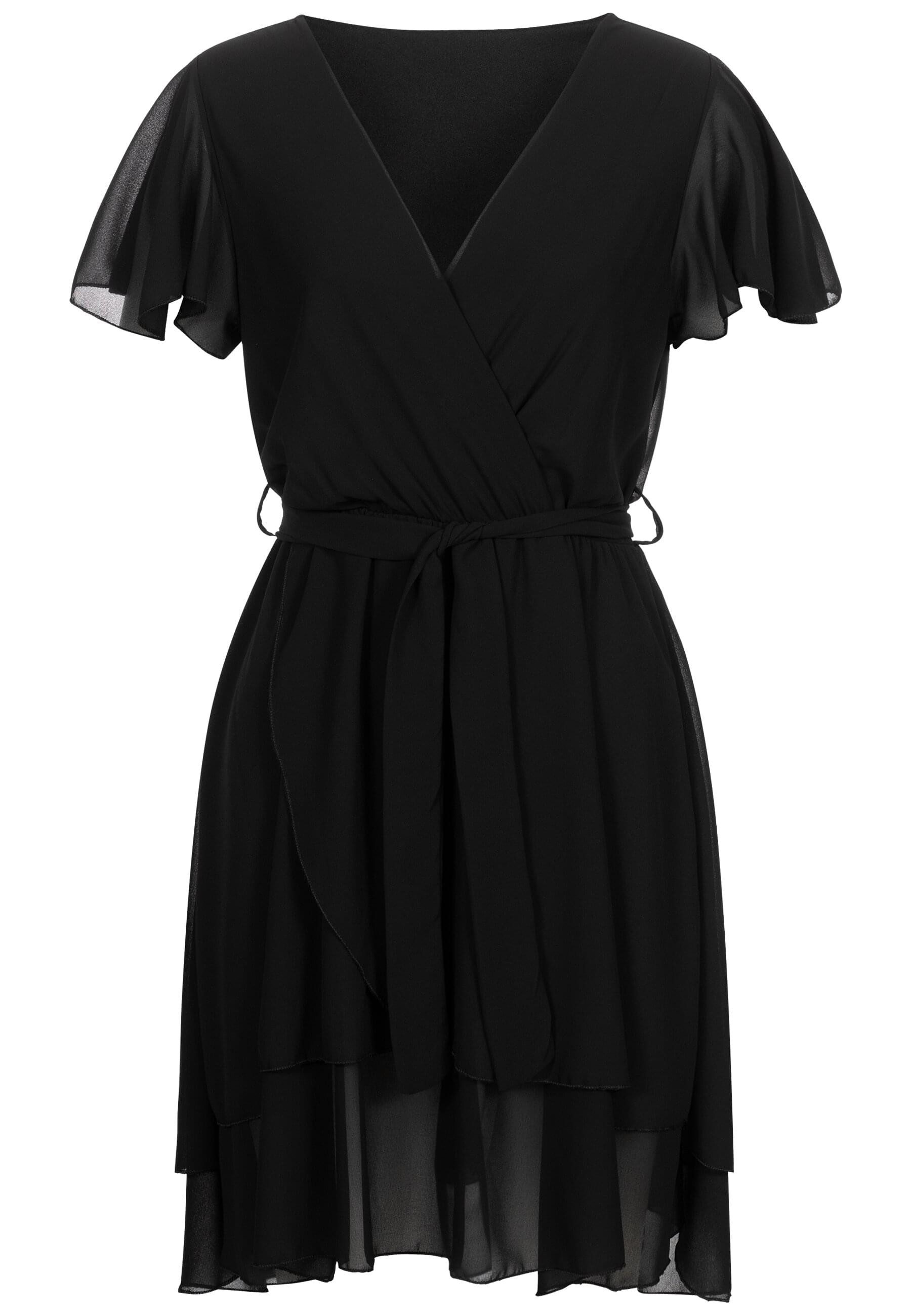 CLOUD 5IVE Shirtkleid CLOUD 5IVE Chiffon Wrap-Dress with tie belt (1-tlg) günstig online kaufen