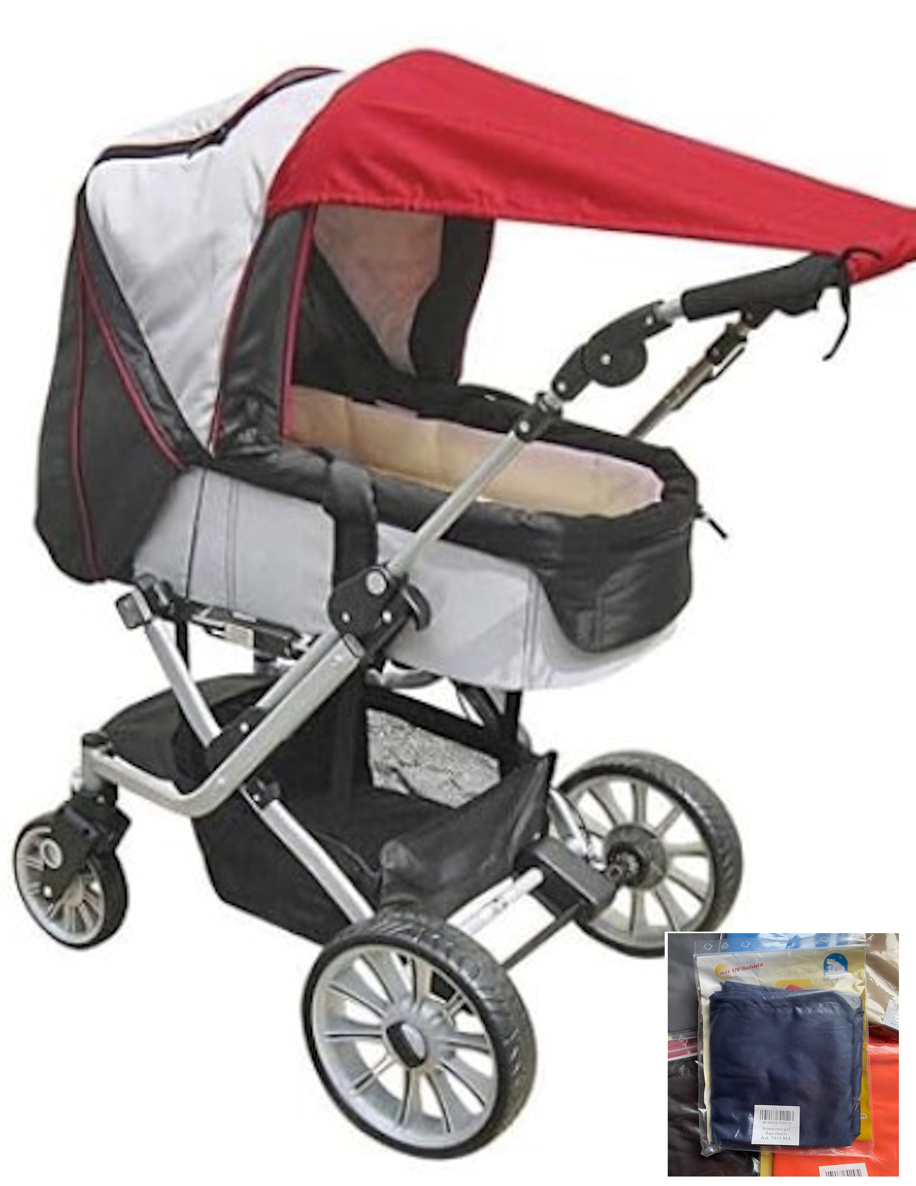 Heitmann Felle Kinderwagen-Sonnenschutzhülle Sonnensegel für Kinderwagen UV-Schutz 50+
