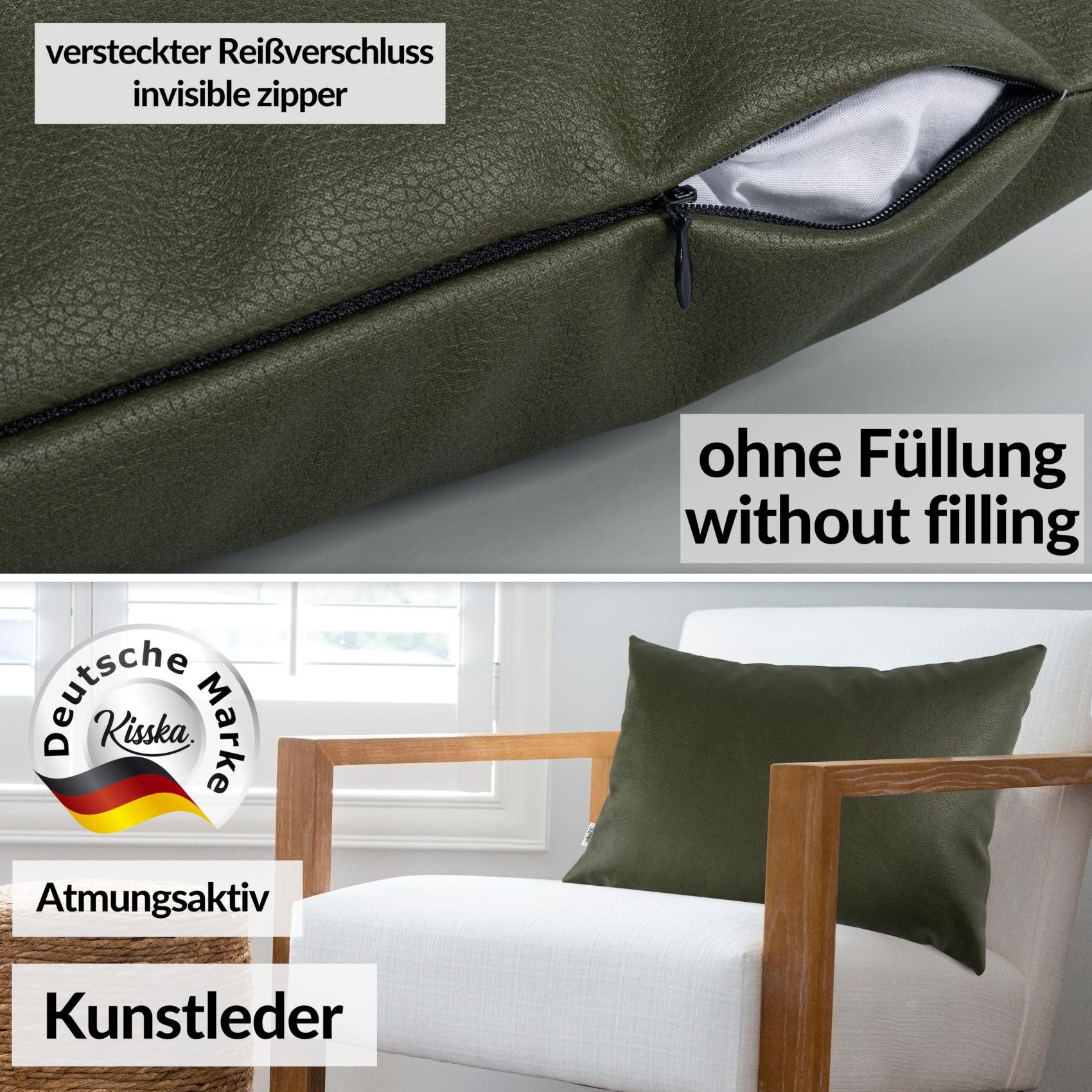 Kisska Dekokissen Kissenhülle KUMO atmungsaktive Kunstleder Kissenbezug Zie günstig online kaufen