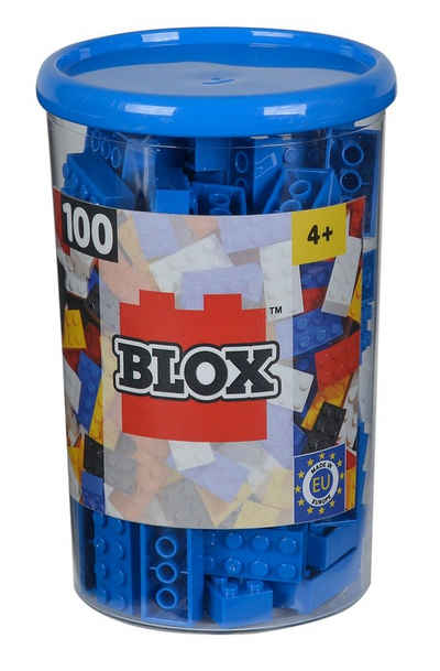 SIMBA Spielbausteine Konstruktionsspielzeug Blox 100 Teile 8er blau 104118906