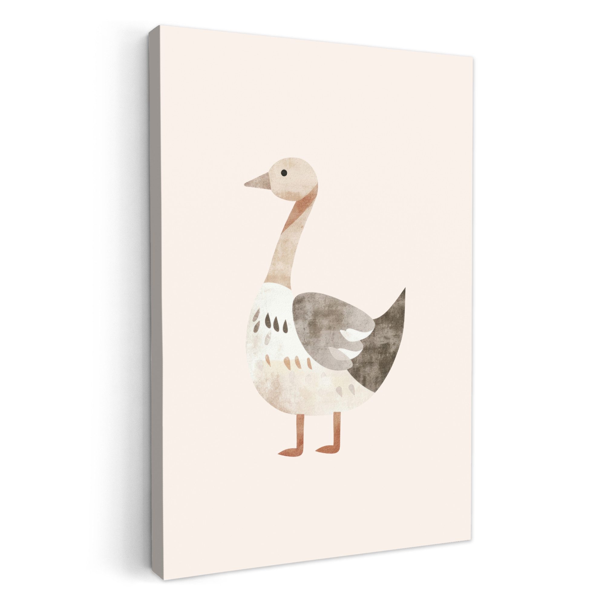 OneMillionCanvasses® Leinwandbild Gans - Tier - Pastellfarben, Fotodruck (1 St), Kinderzimmer Deko, Mädchen und Jungen Bilder 20x30 cm