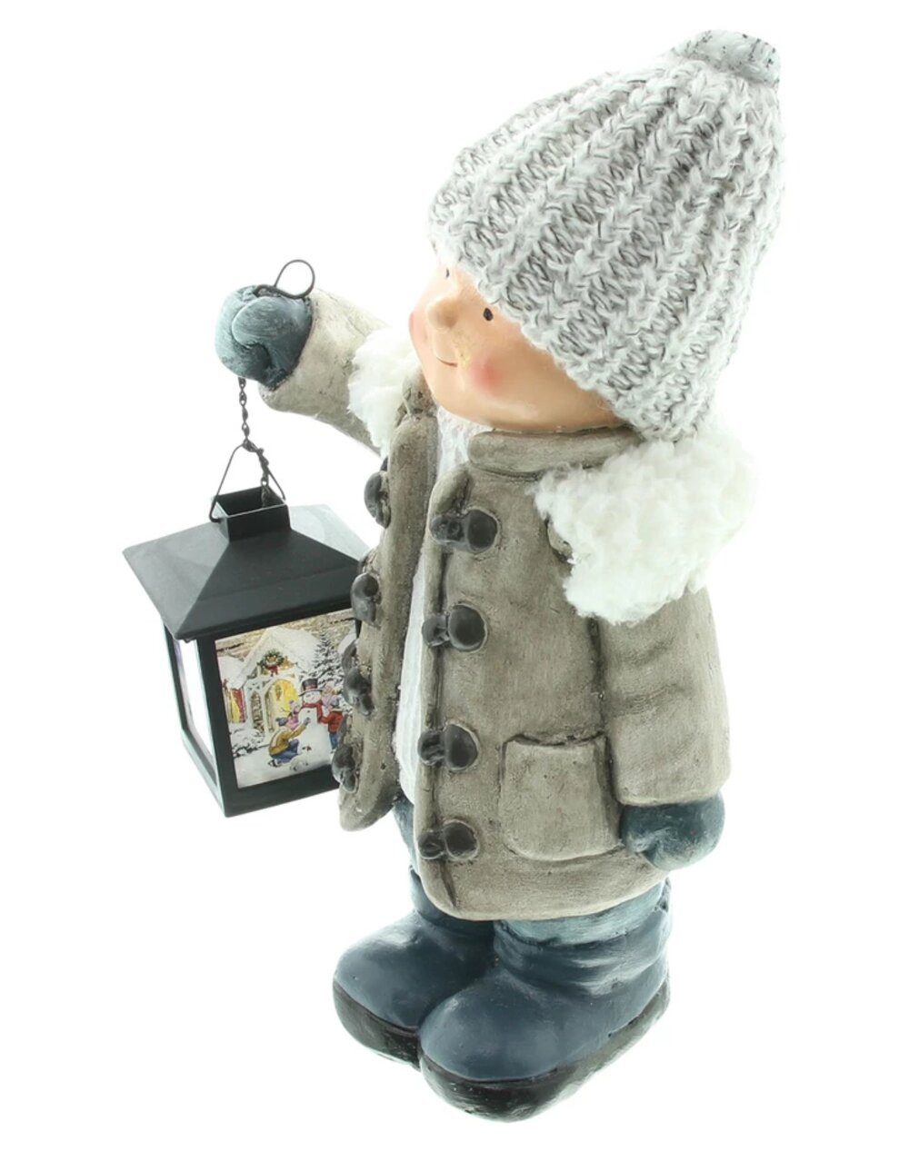 Home-trends24.de LED-Dekofigur LED Junge Laterne Winter Weihnachten Deko Beleuchtung Figur – Bild 5 von 5